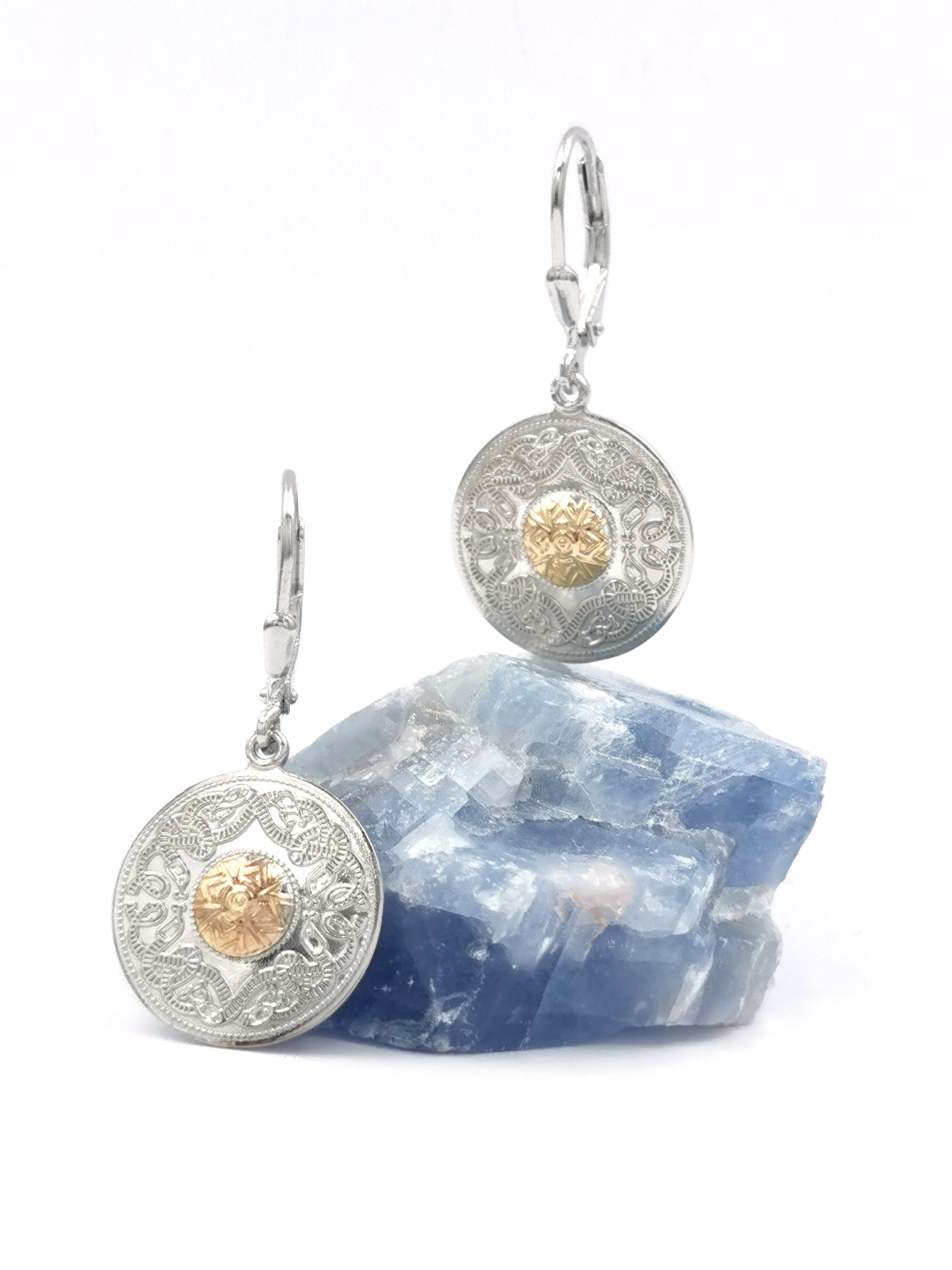 Womens Small Celtic Warrior & Celtic Knot Earrings in Real Sterling Silver