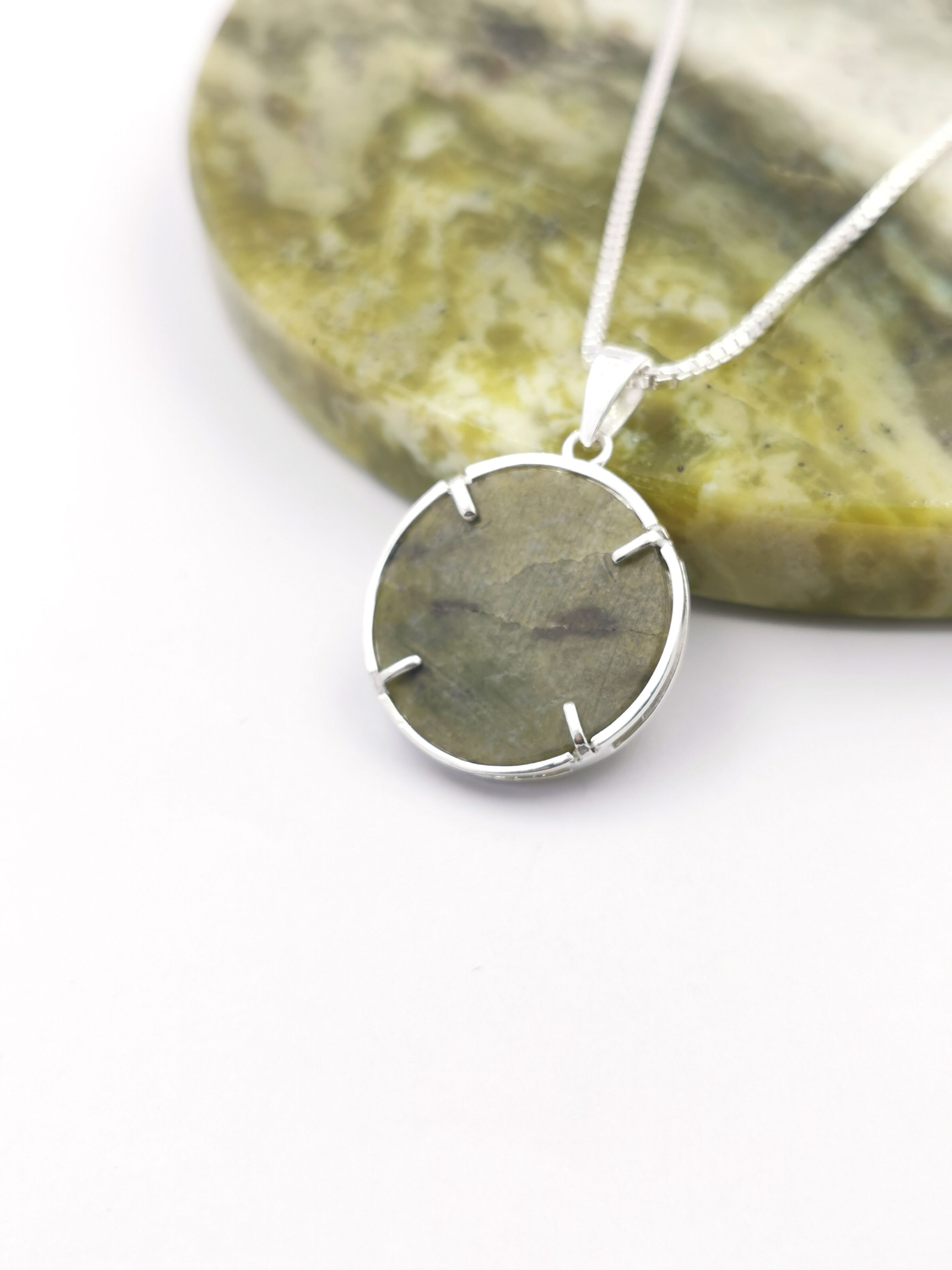 Tree of Life & Connemara Marble - Reverse of Pendant