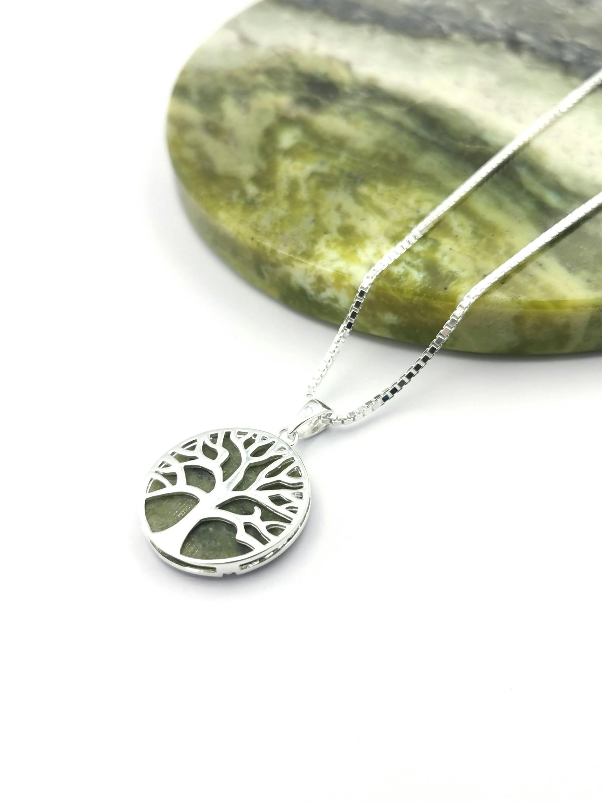 Connemara Marble Necklet Disc & Tree of Life Silver Pendant – The Celtic  Ranch