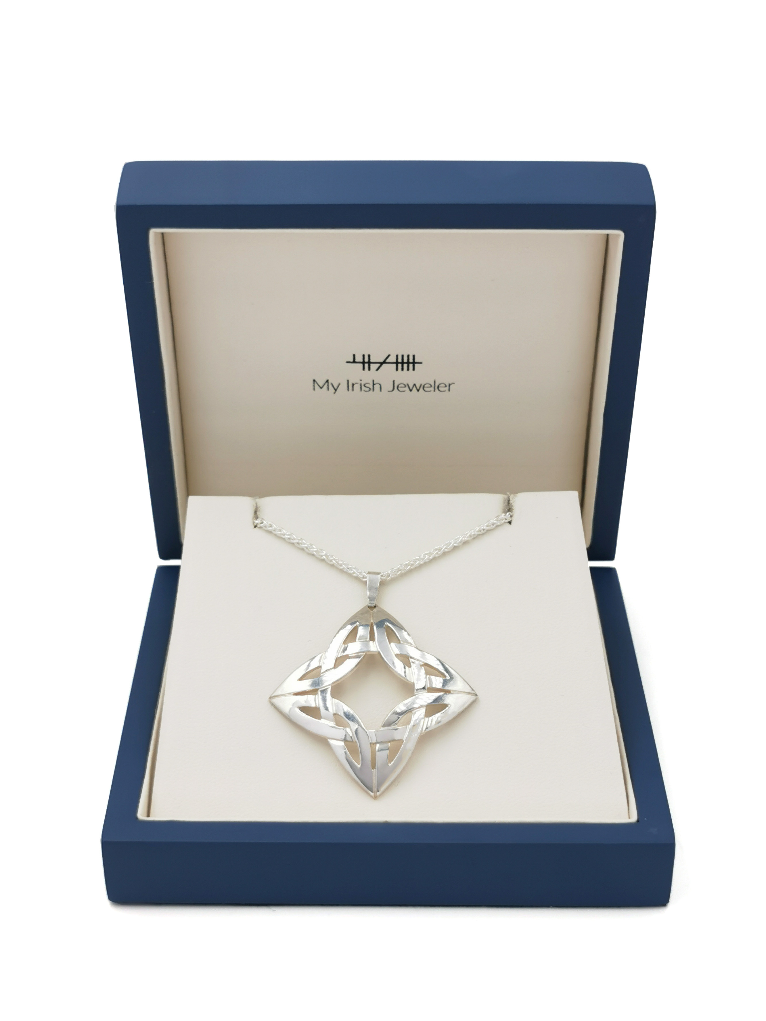 Handmade Sterling Silver Celtic Knot Necklace For Women. In Luxury Packaging.