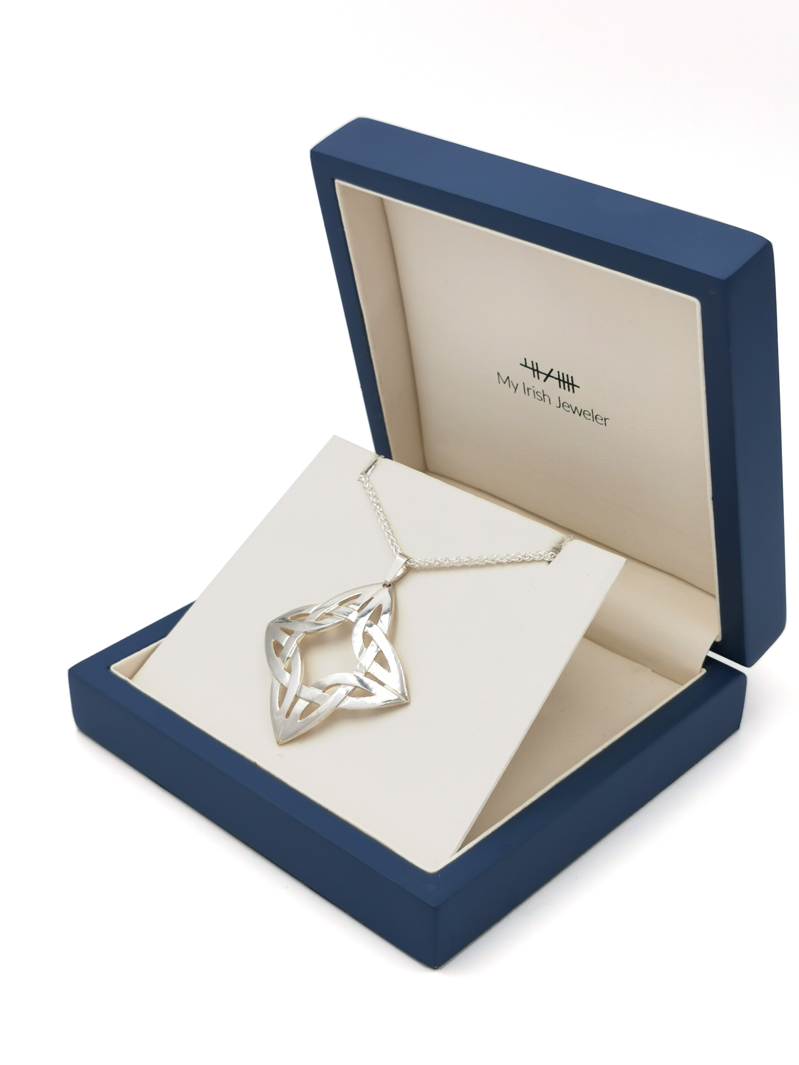 Genuine Sterling Silver Celtic Knot Necklace For Women. In Luxury Packaging.