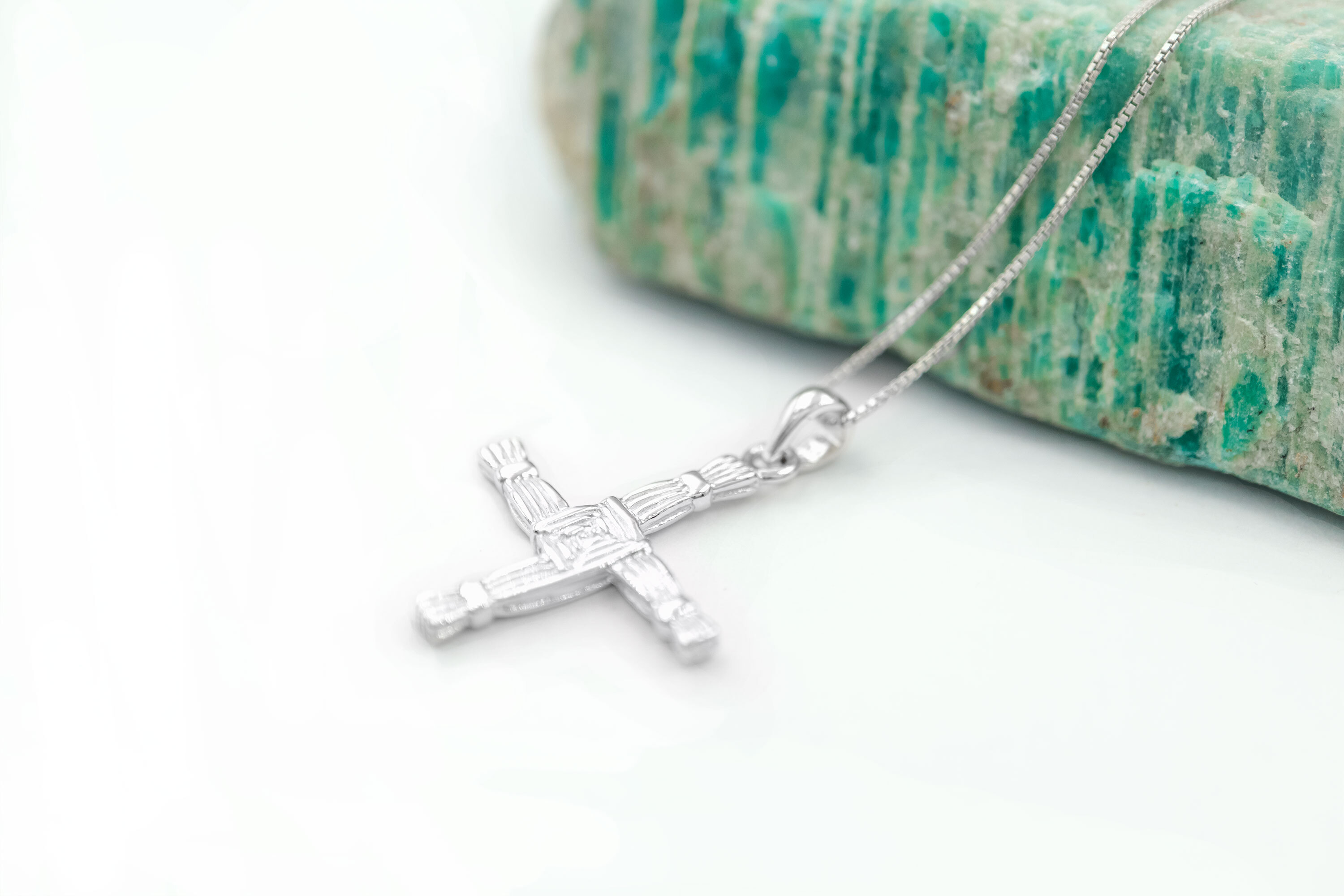 Womens Sterling Silver St Brigids Cross Necklace