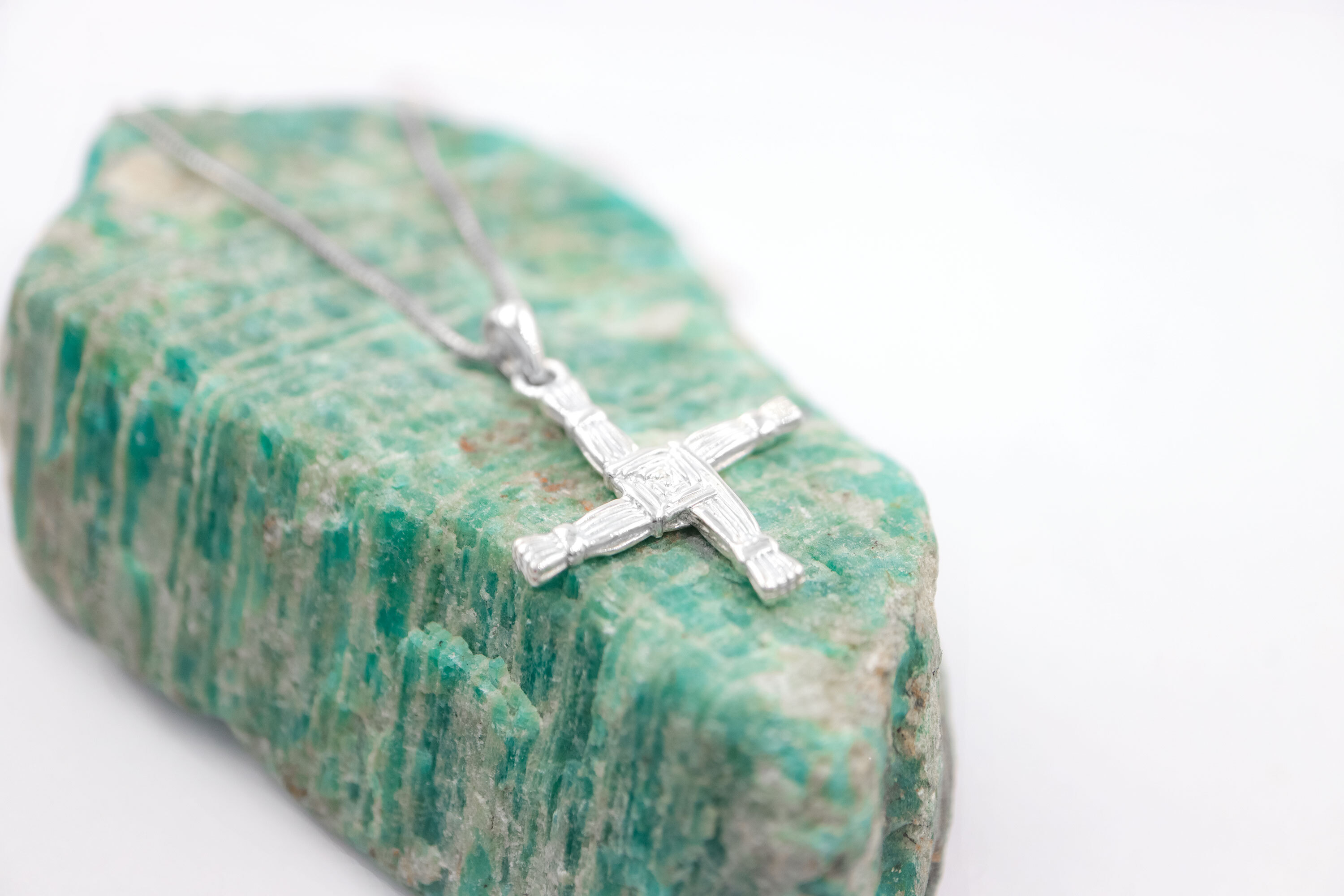 Womens Sterling Silver St Brigids Cross Necklace