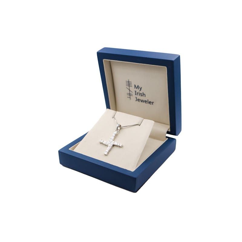 Womens Gorgeous Sterling Silver St Brigids Cross Necklace
