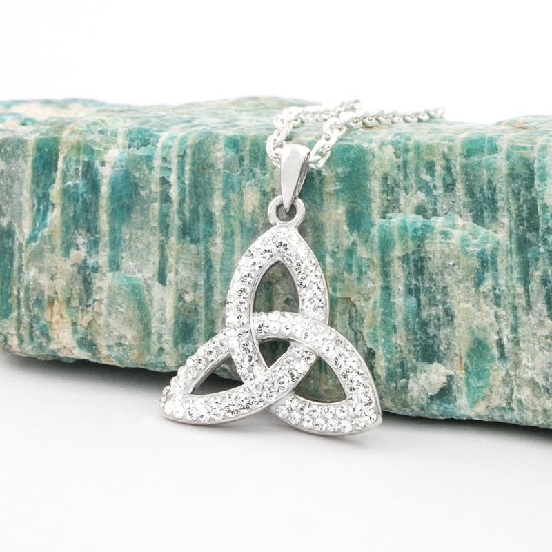 Sterling Silver Swarovski Trinity Knot Necklace,… My Irish Jeweler