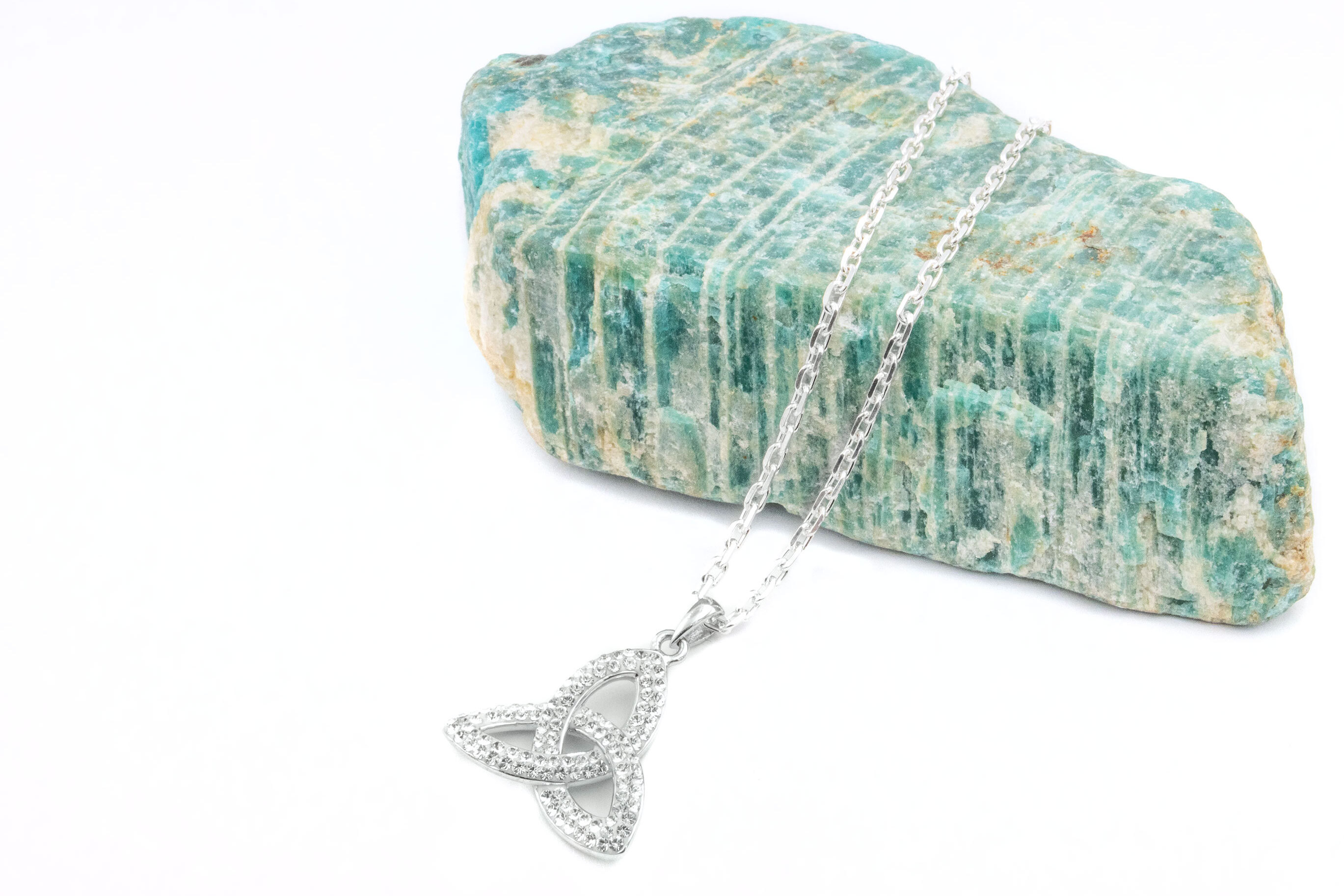 Gorgeous Sterling Silver Trinity Knot Necklace For Women