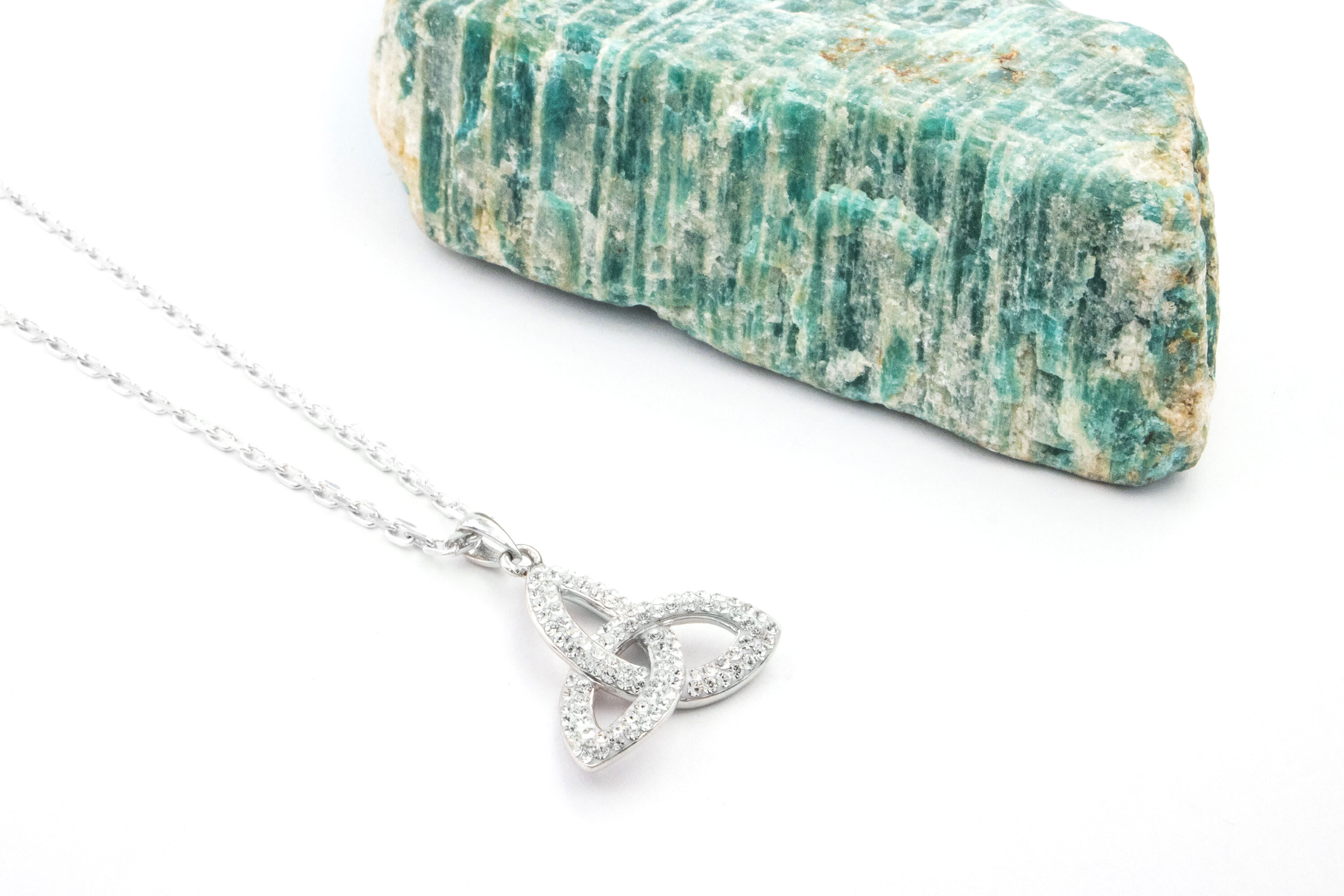 Sterling Silver Swarovski Trinity Knot Pendant,… | My Irish Jeweler