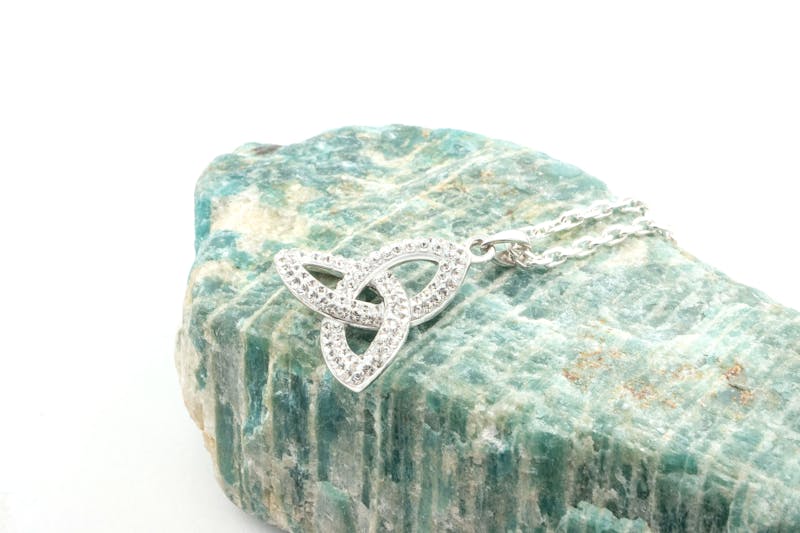 Striking Sterling Silver Trinity Knot Necklace For Women