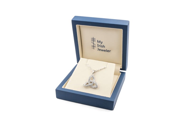 Real Sterling Silver Trinity Knot Necklace For Women. In Luxury Packaging.
