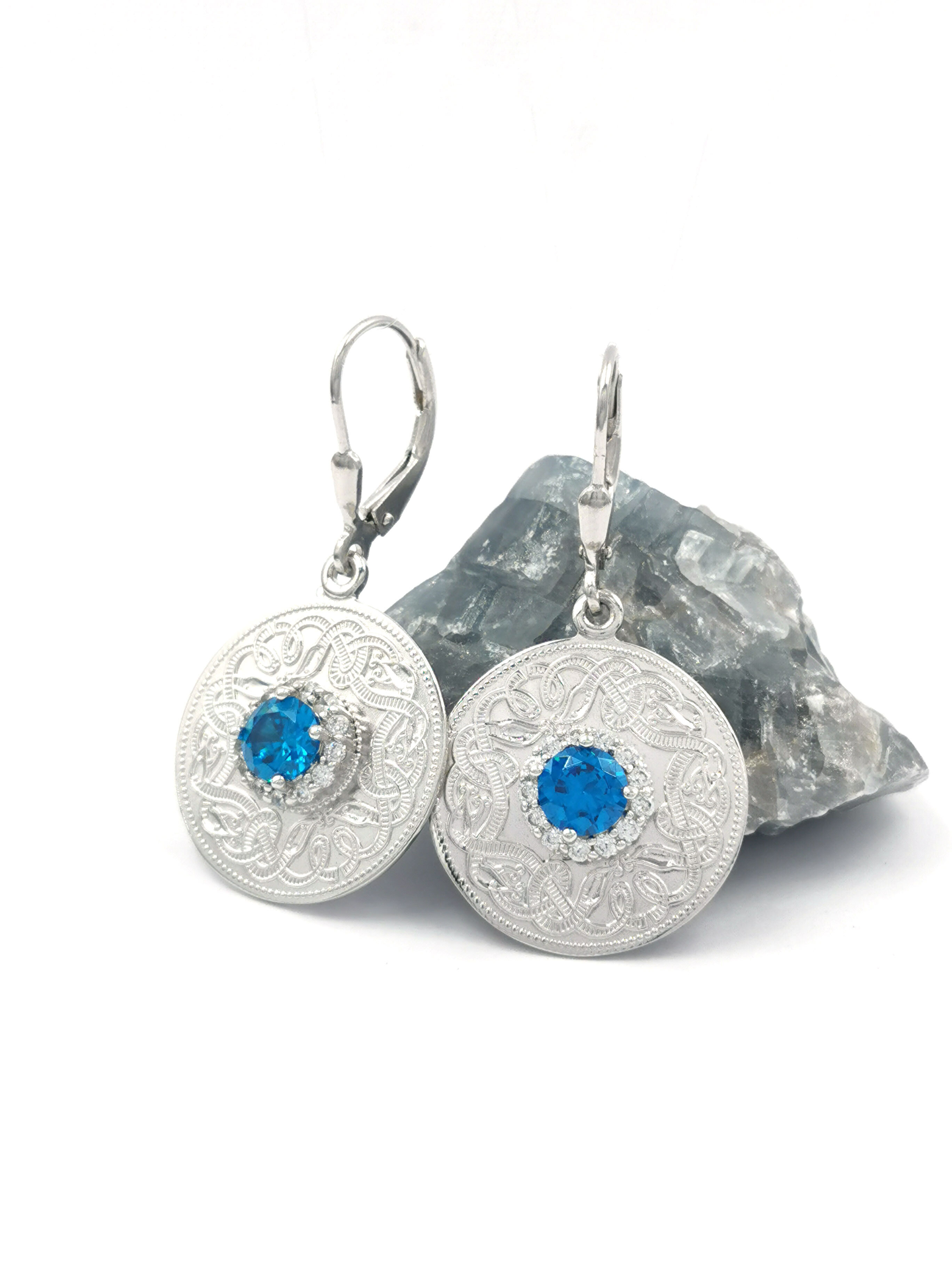 Womens Celtic Warrior Earrings in Sterling Silver