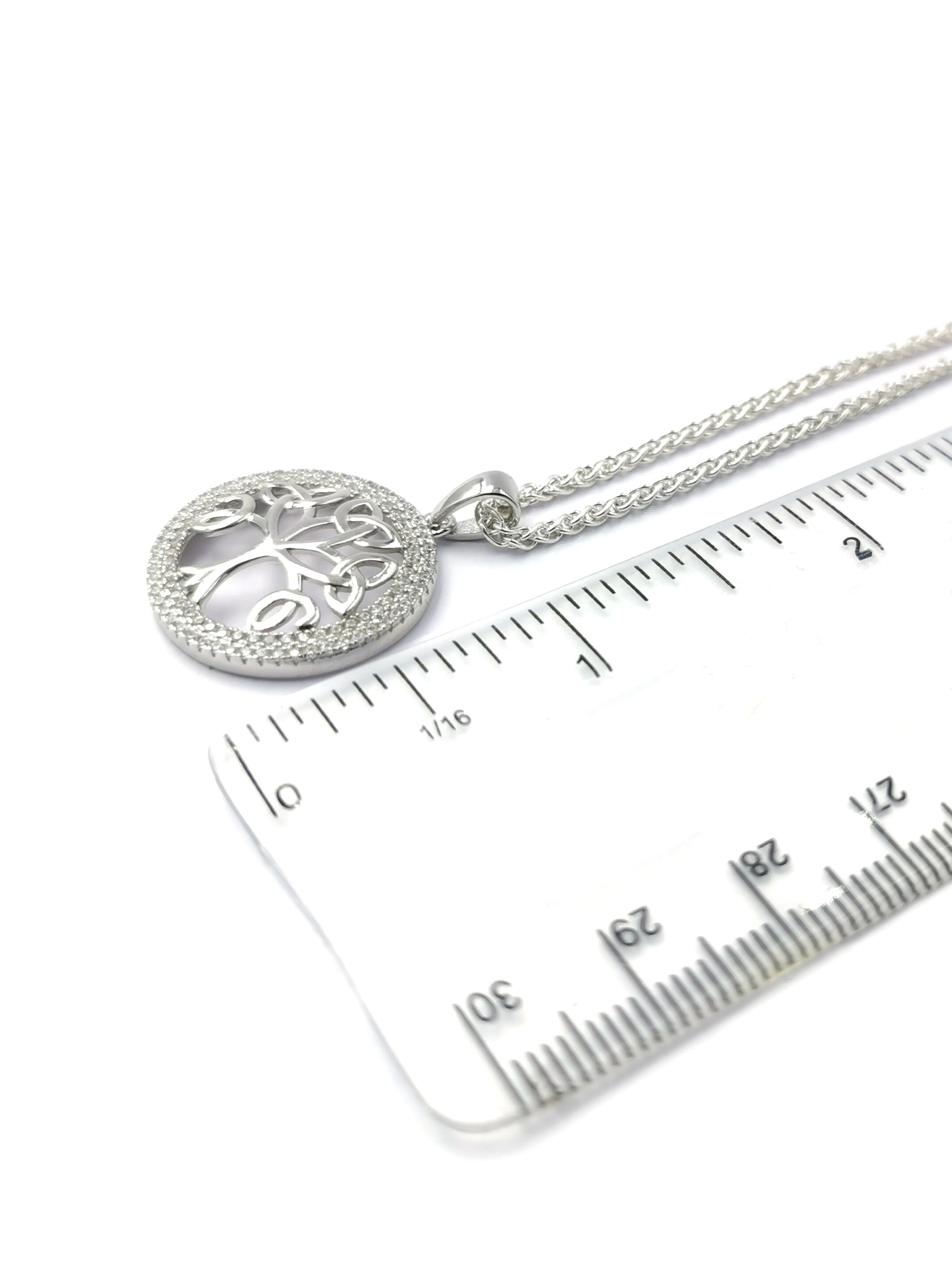 Irish Sterling Silver Tree of Life Necklace For Women. Picture For Scale.