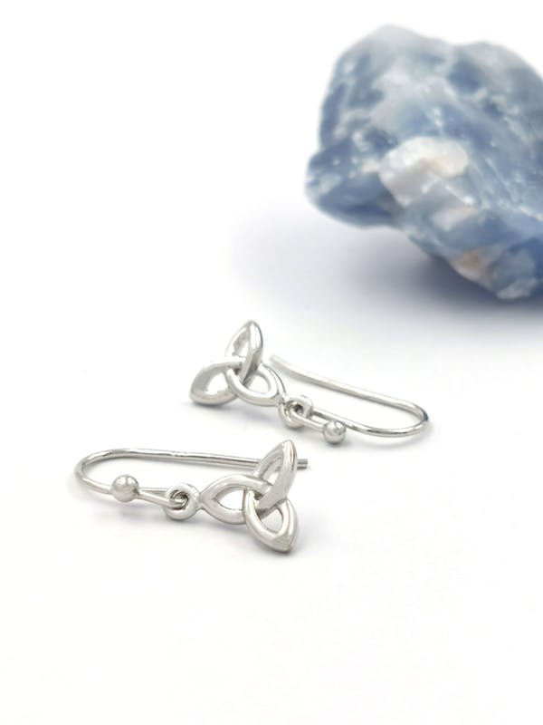 Real Sterling Silver Trinity Knot Earrings For Women