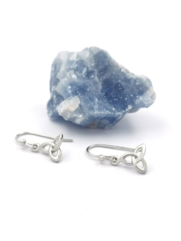 Irish Sterling Silver Trinity Knot Earrings For Women