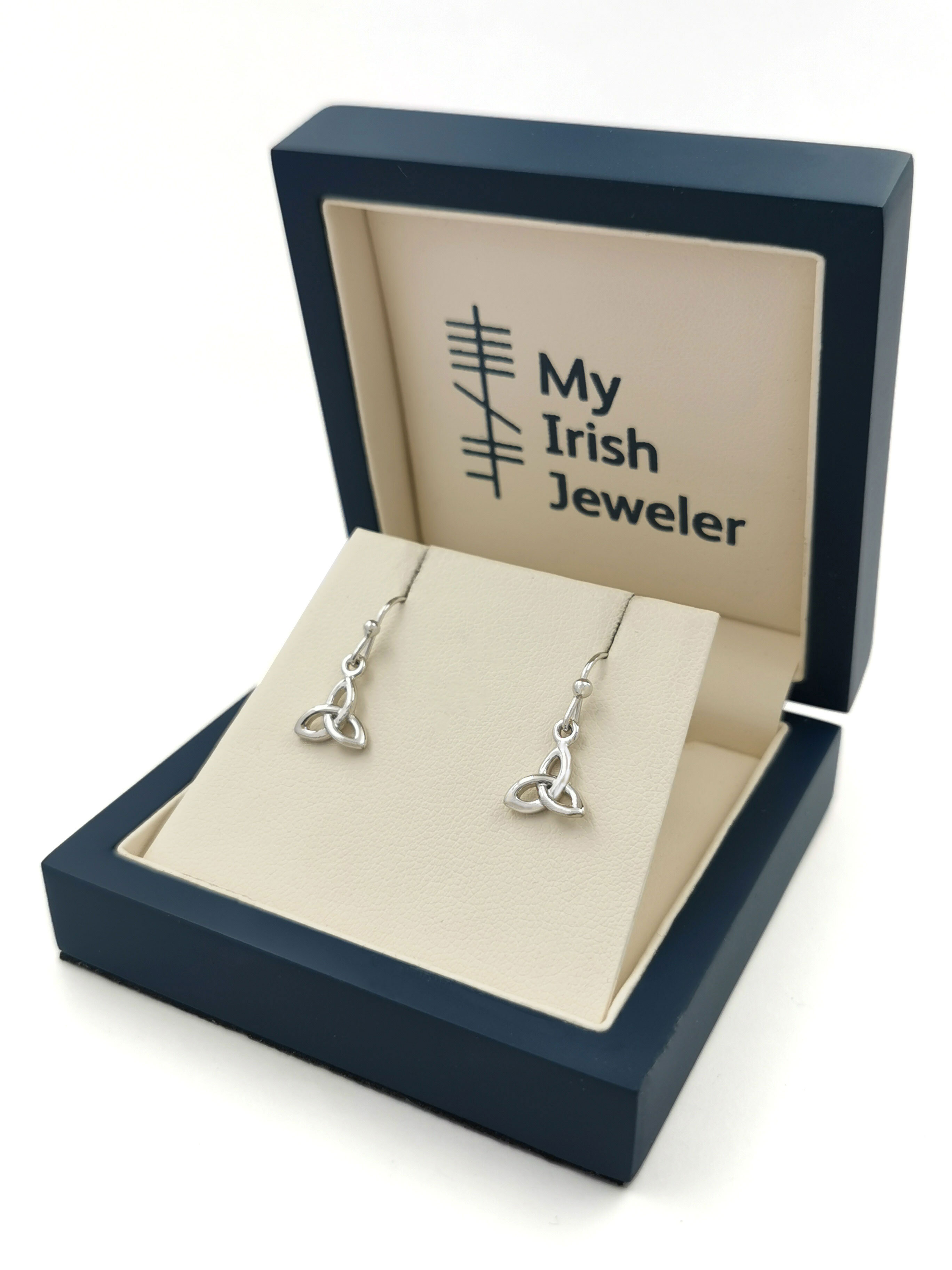 Attractive Sterling Silver Trinity Knot Earrings For Women. In Luxury Packaging.