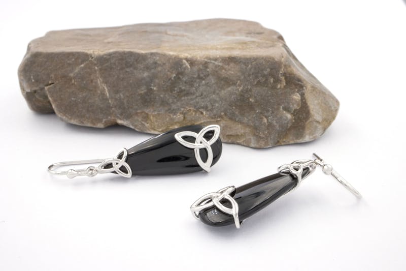 Womens Attractive Sterling Silver Trinity Knot Earrings