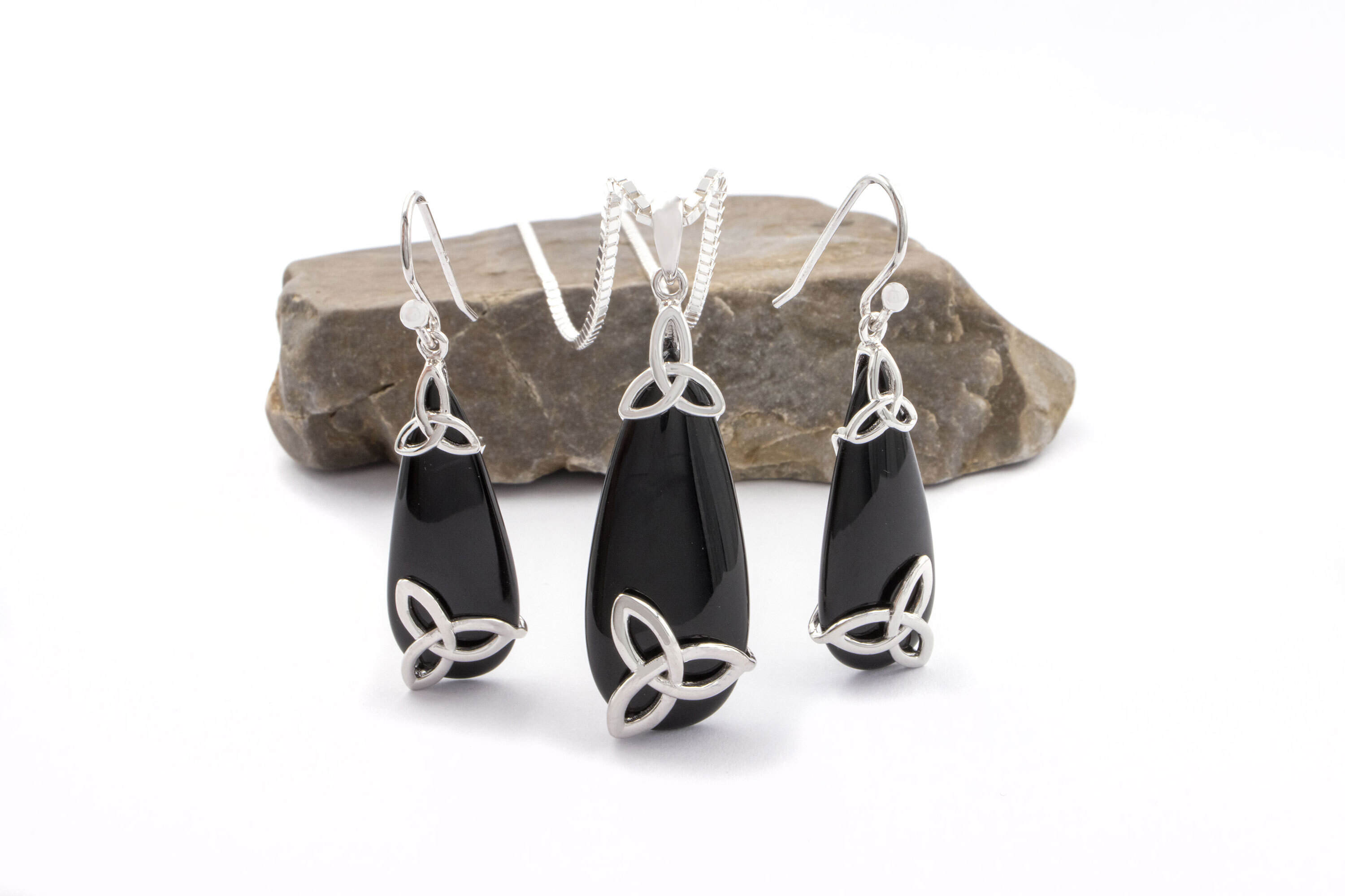 Womens Trinity Knot Earrings in Real Sterling Silver