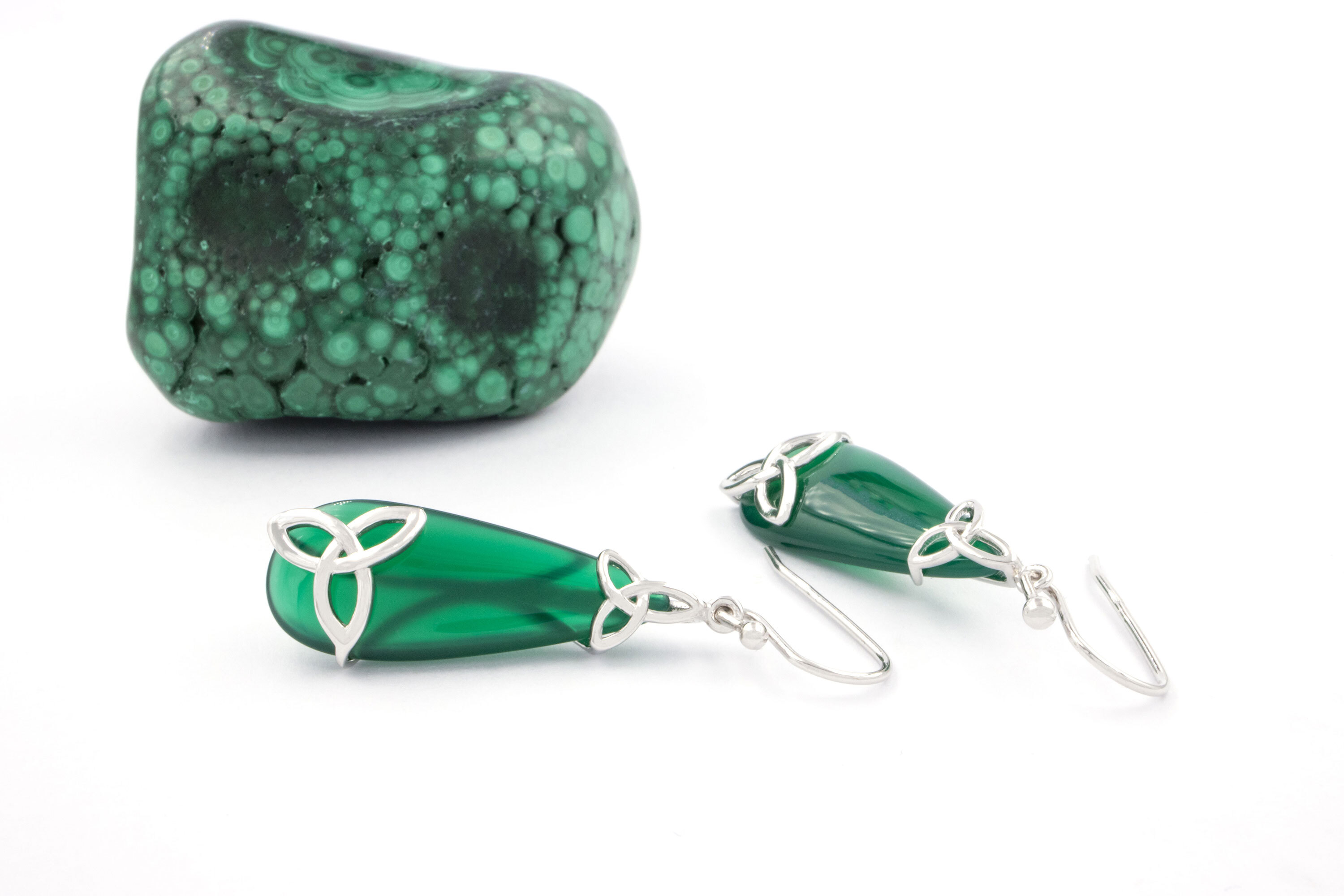 Womens Trinity Knot Earrings in Real Sterling Silver