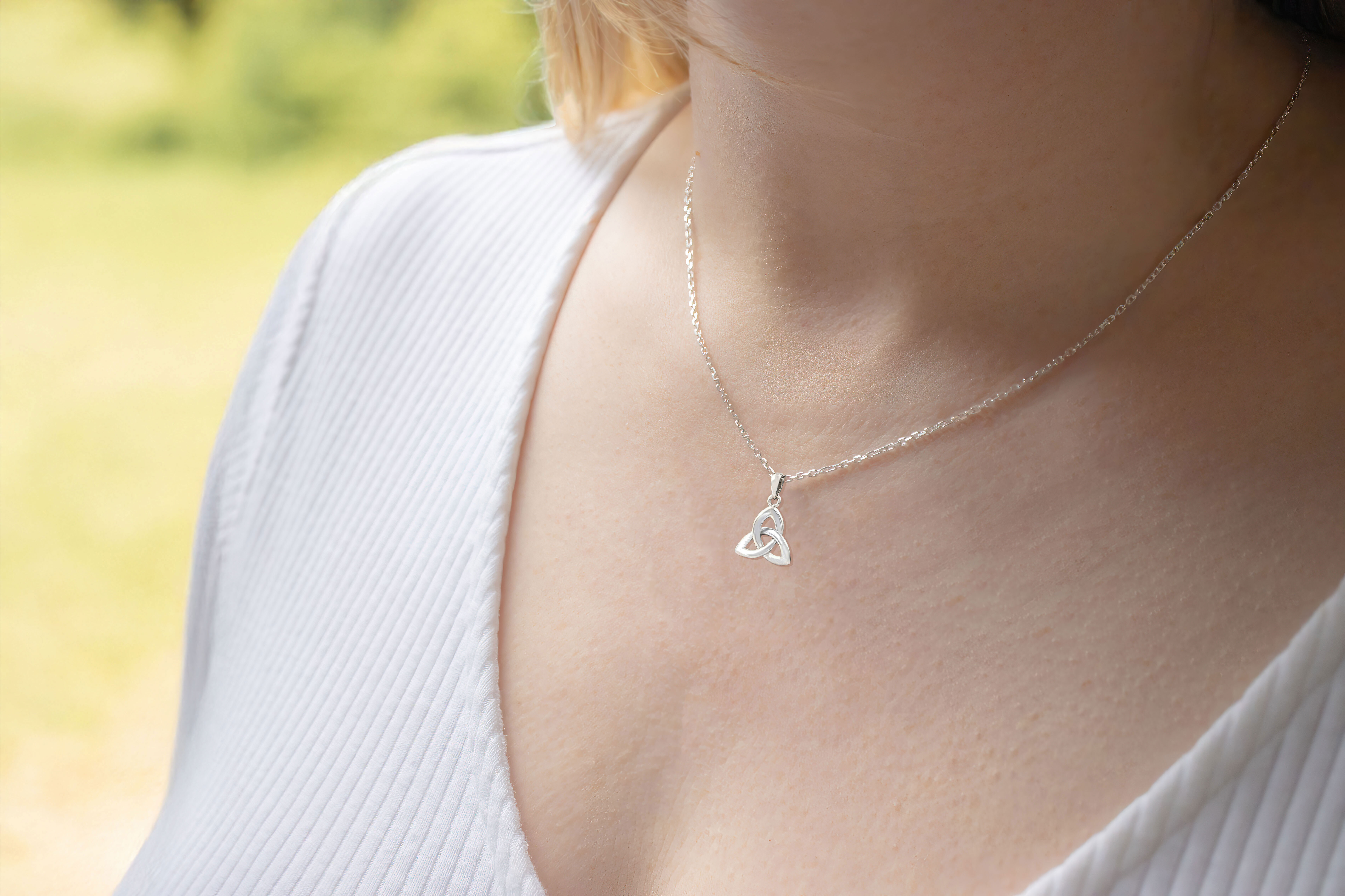 Womens Trinity Knot Gift Set in Sterling Silver - Model Photo