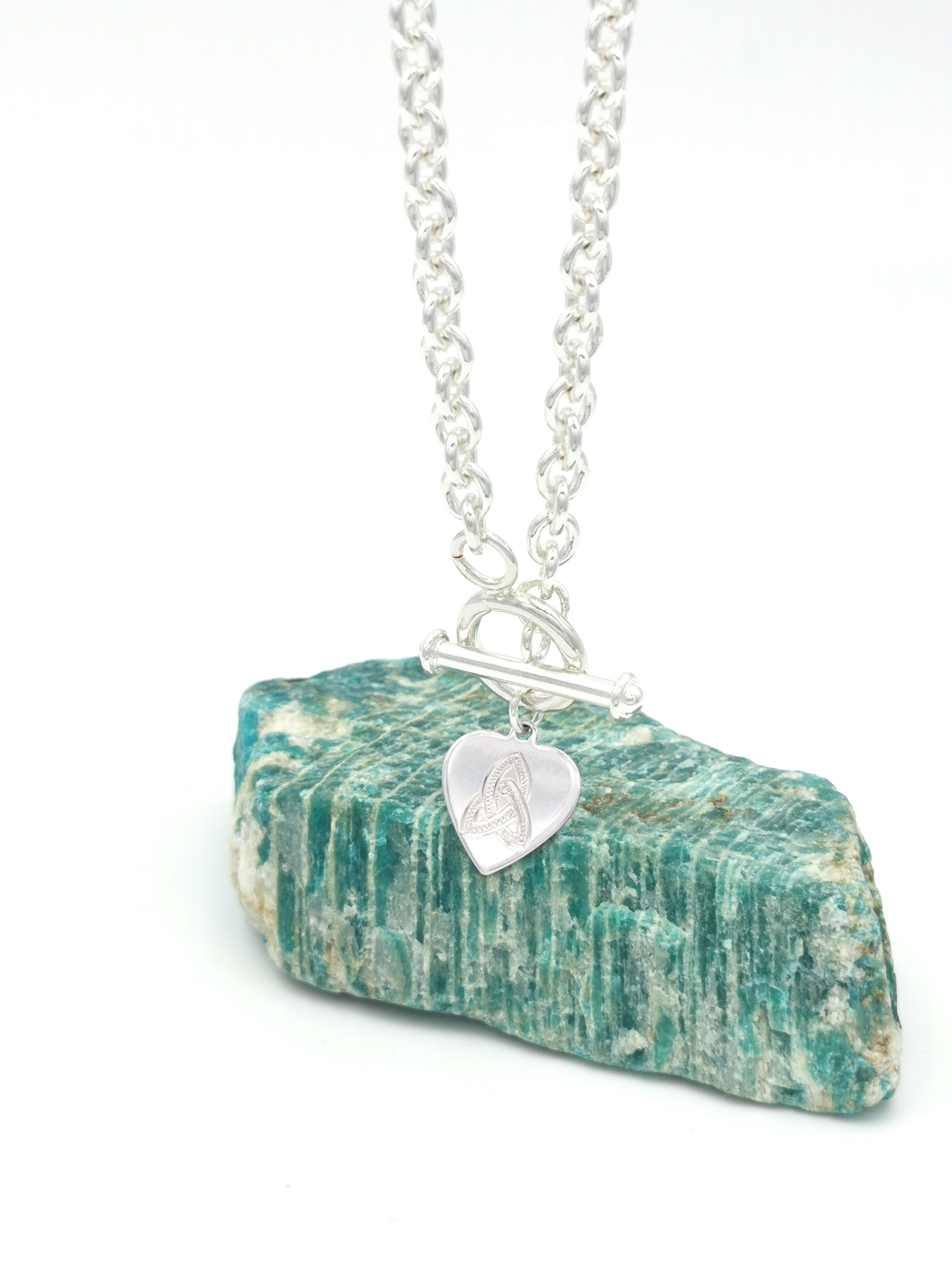 Sterling Silver Belcher Trinity Knot Necklace