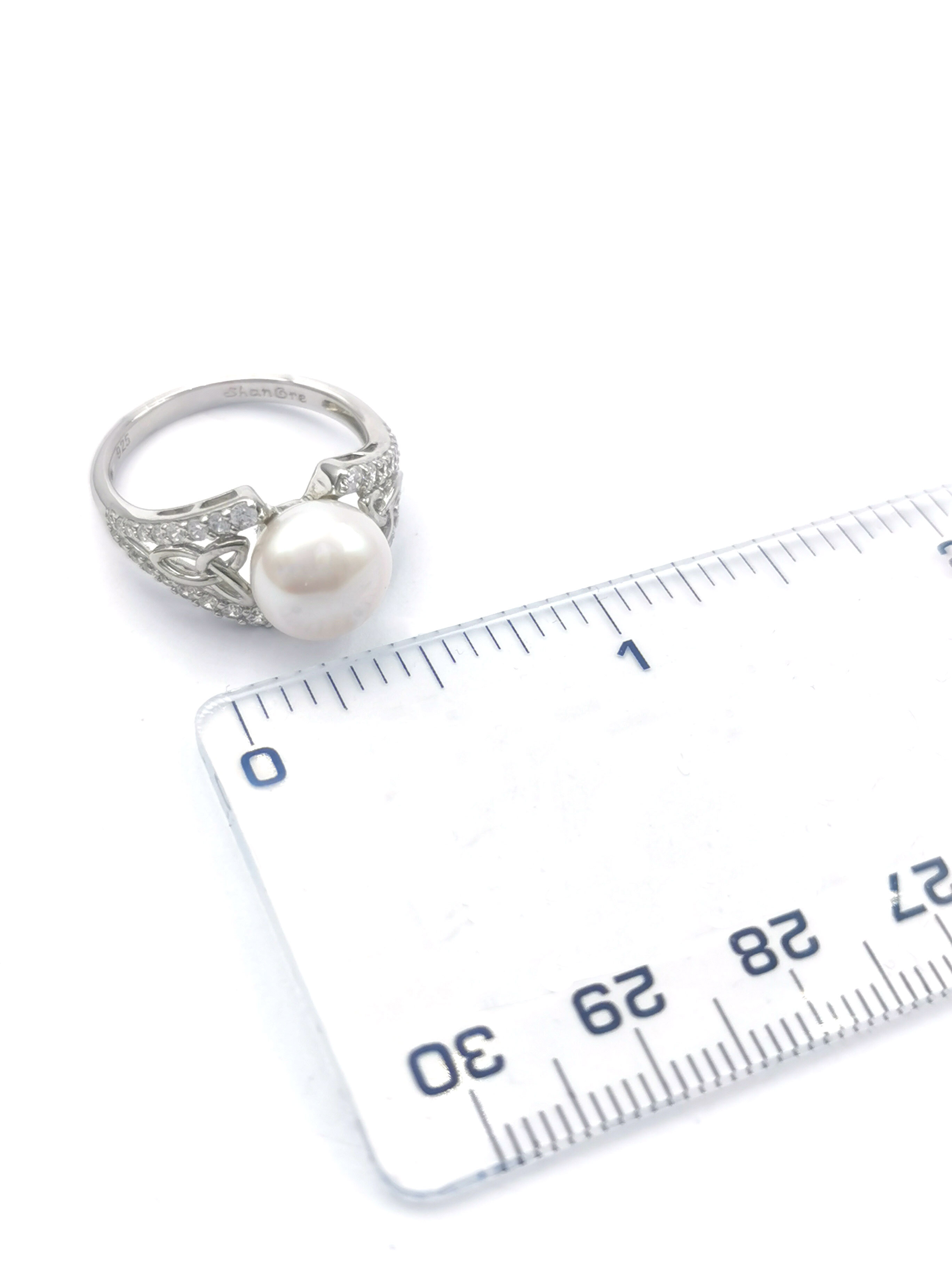 Womens Trinity Knot Ring in Real Sterling Silver. Picture For Scale.