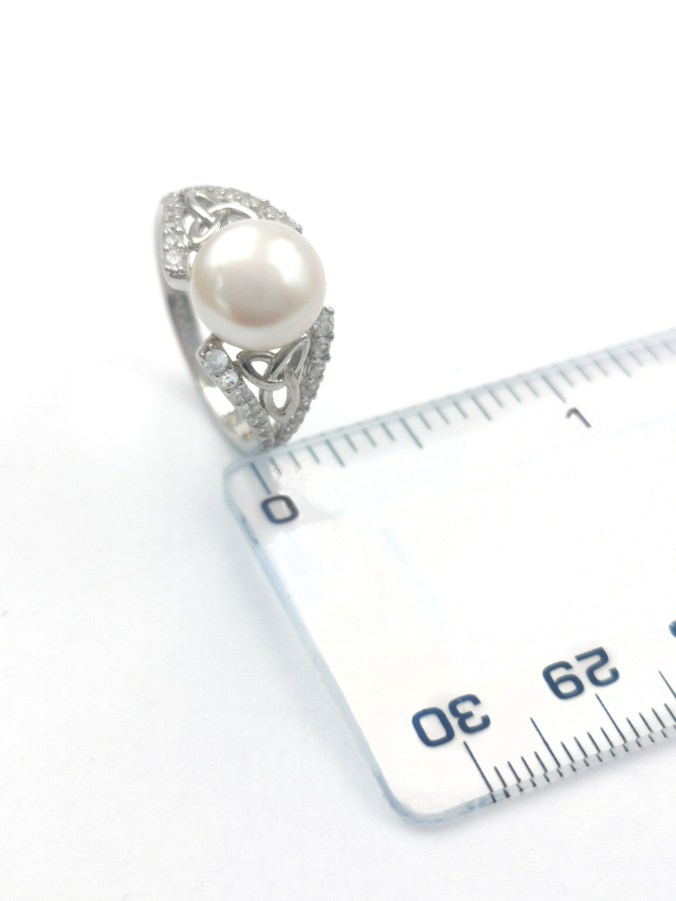 Attractive Sterling Silver Trinity Knot Ring For Women. Picture For Scale.