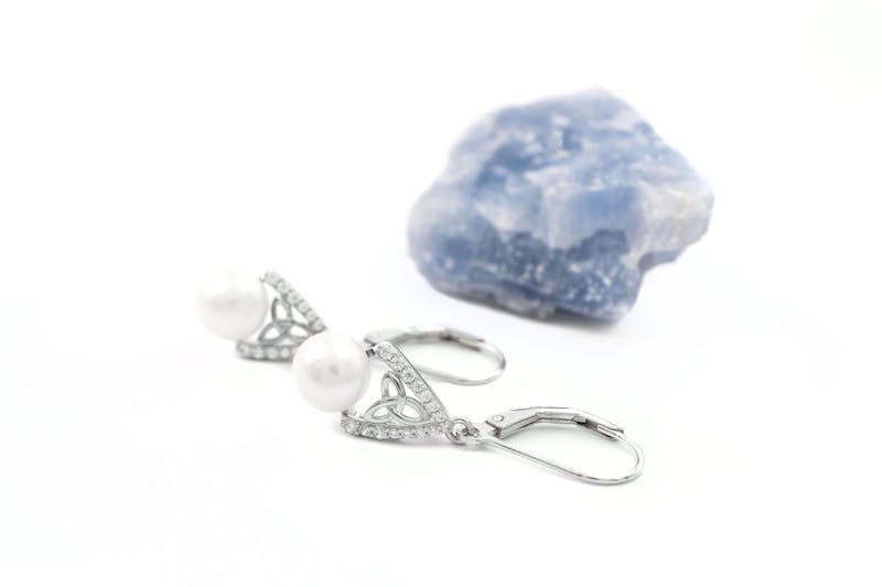 Genuine Sterling Silver Trinity Knot Earrings For Women