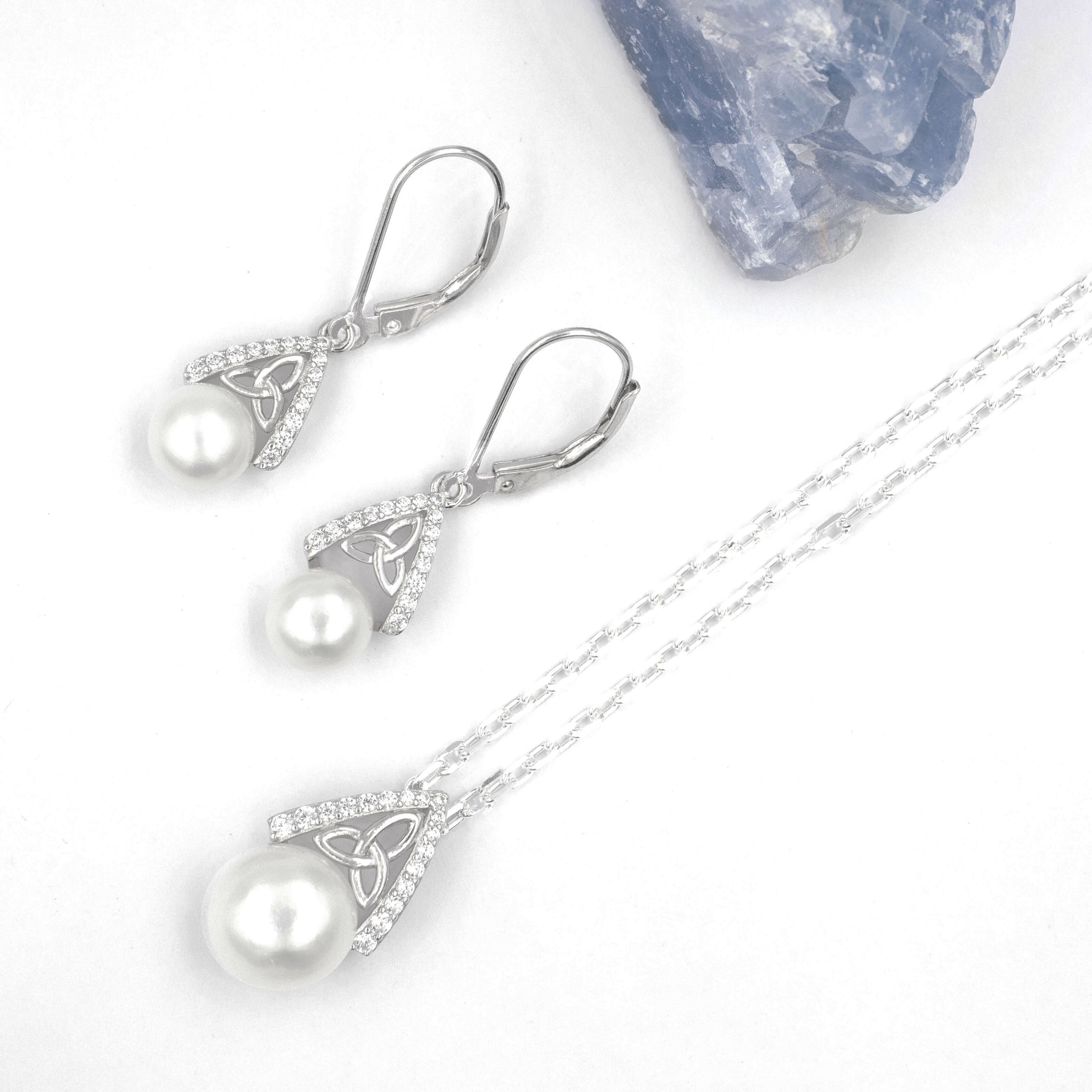 Irish Sterling Silver Trinity Knot Earrings For Women