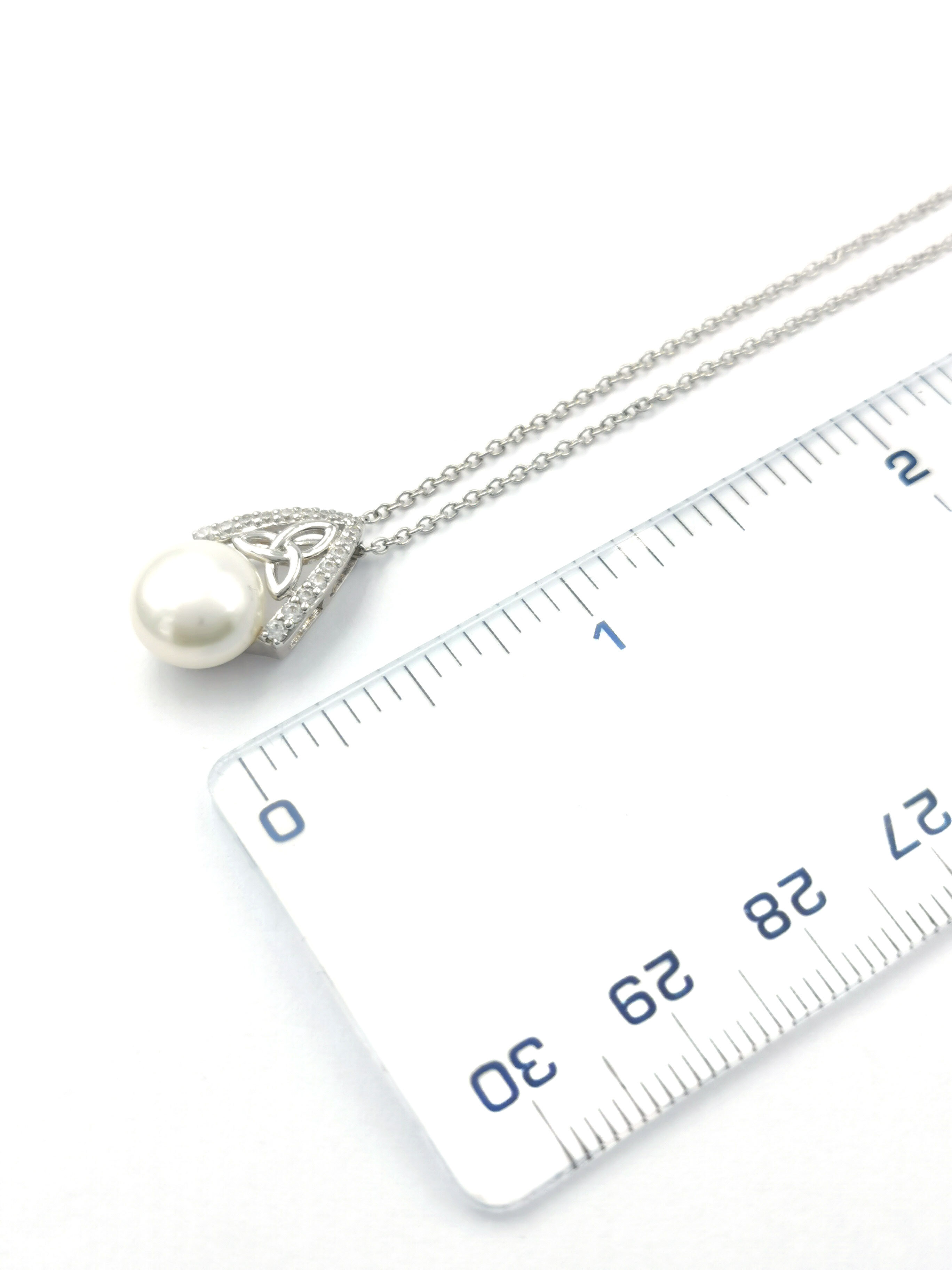 Womens Trinity Knot Gift Set in Real Sterling Silver. Picture For Scale.