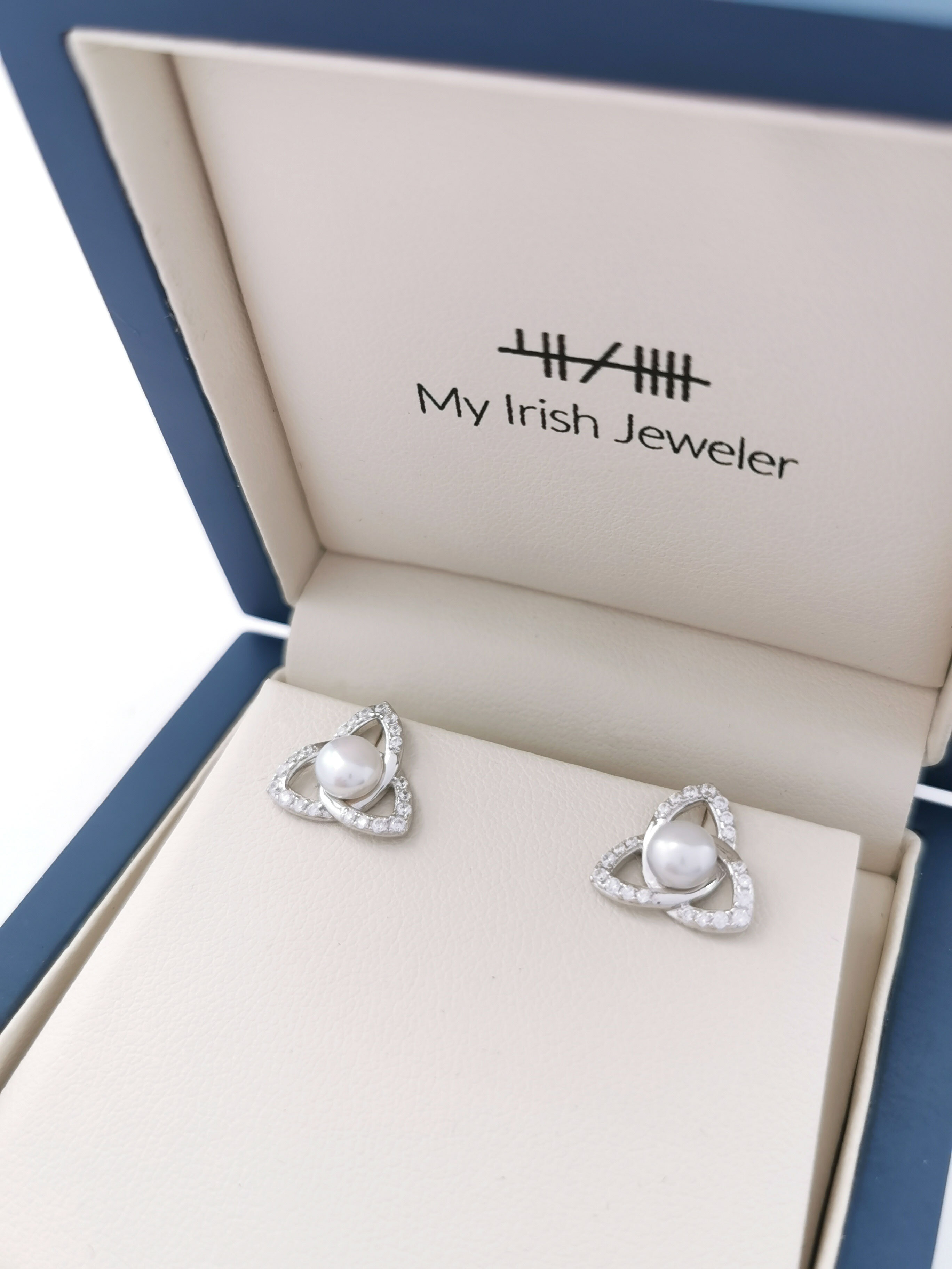 Real Sterling Silver Trinity Knot Earrings For Women. In Luxury Packaging.
