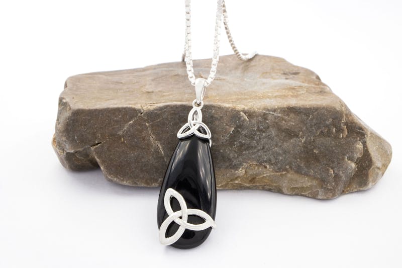 Irish Sterling Silver Trinity Knot & Celtic Knot Necklace For Women