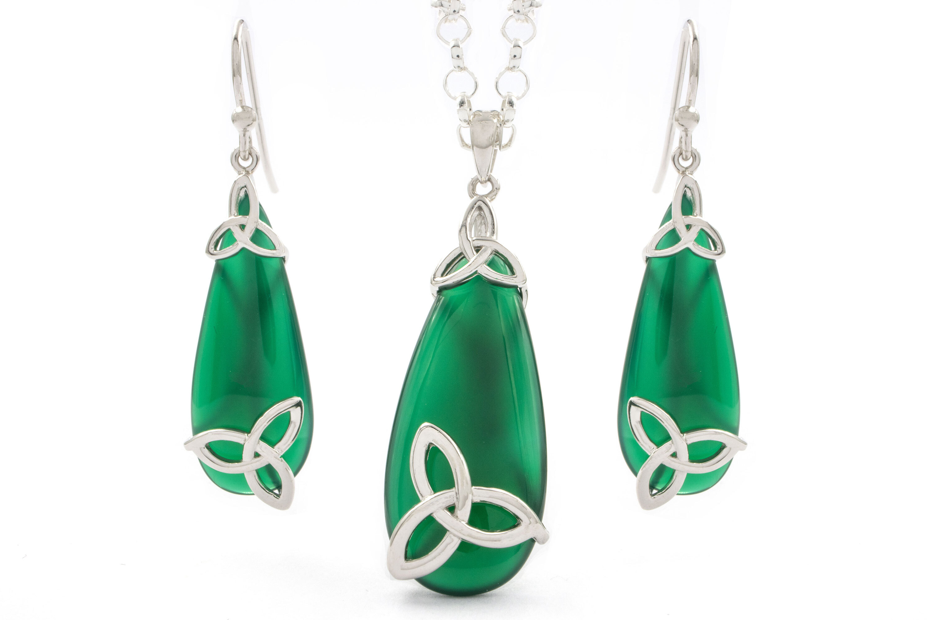 Trinity Knot - Pendant and Matching Earrings