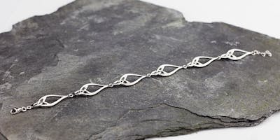 Sterling Silver Custom Ogham Name Bracelet With Spiral Cropped