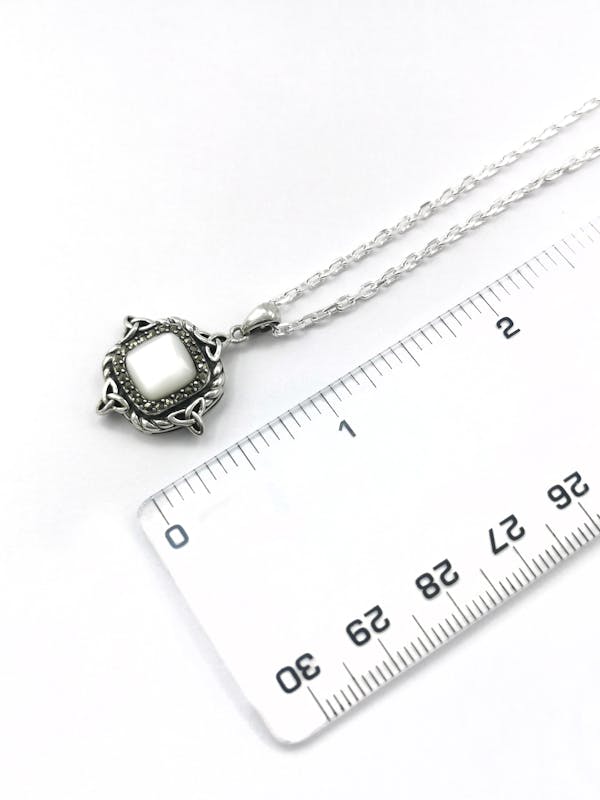 Sterling Silver Trinity Mother Of Pearl Pendant Ruler