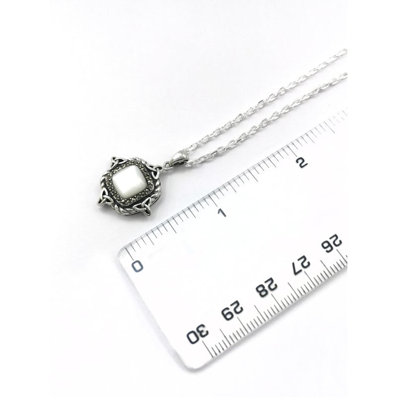 Sterling Silver Trinity Mother Of Pearl Pendant Ruler