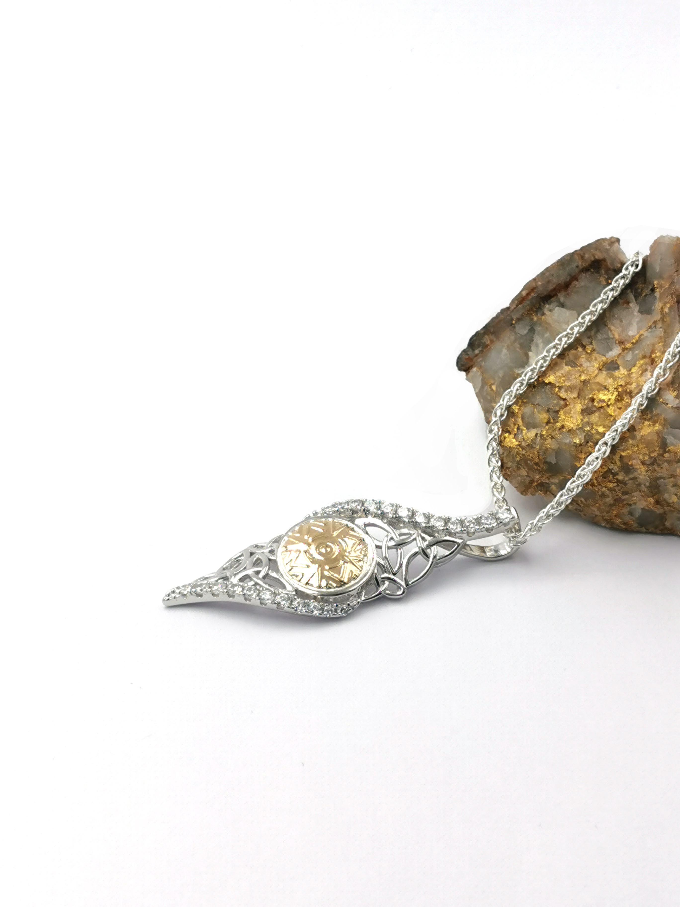 Celtic Warrior & Trinity Knot - Shown with Wheat Chain