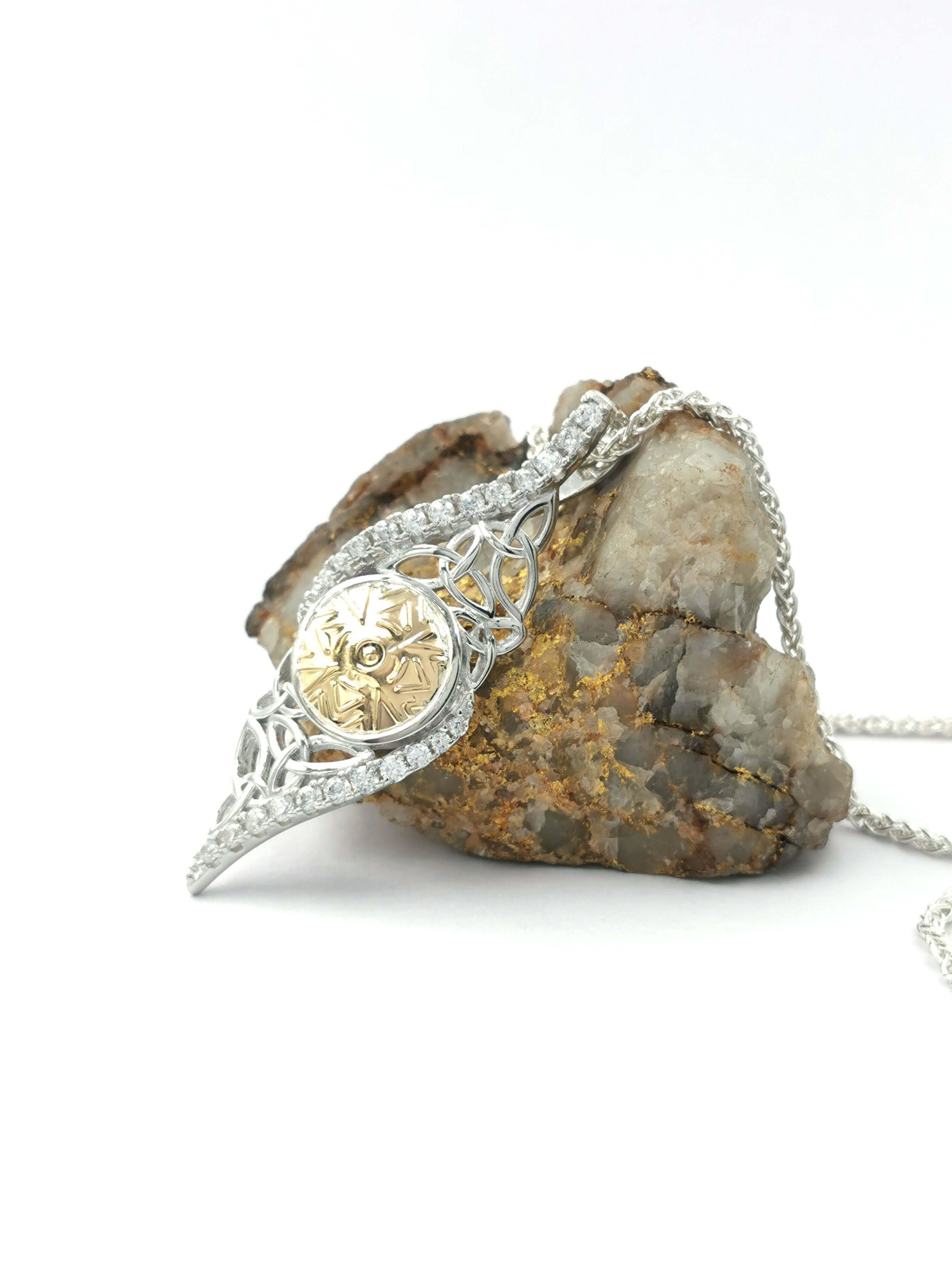 Celtic Warrior & Trinity Knot - Shown with Wheat Chain