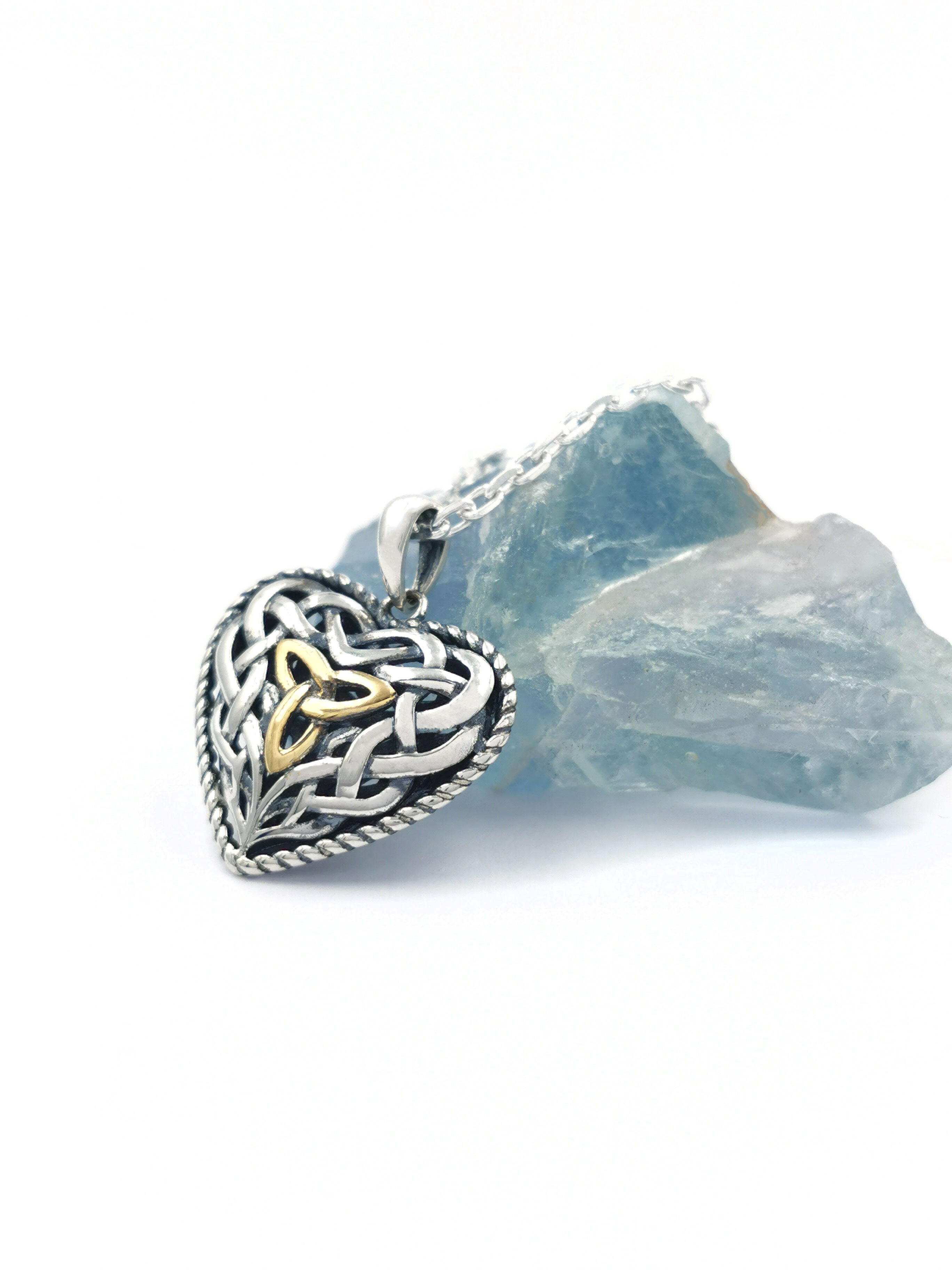 Genuine Sterling Silver Trinity Knot Necklace For Women With a Oxidized Finish