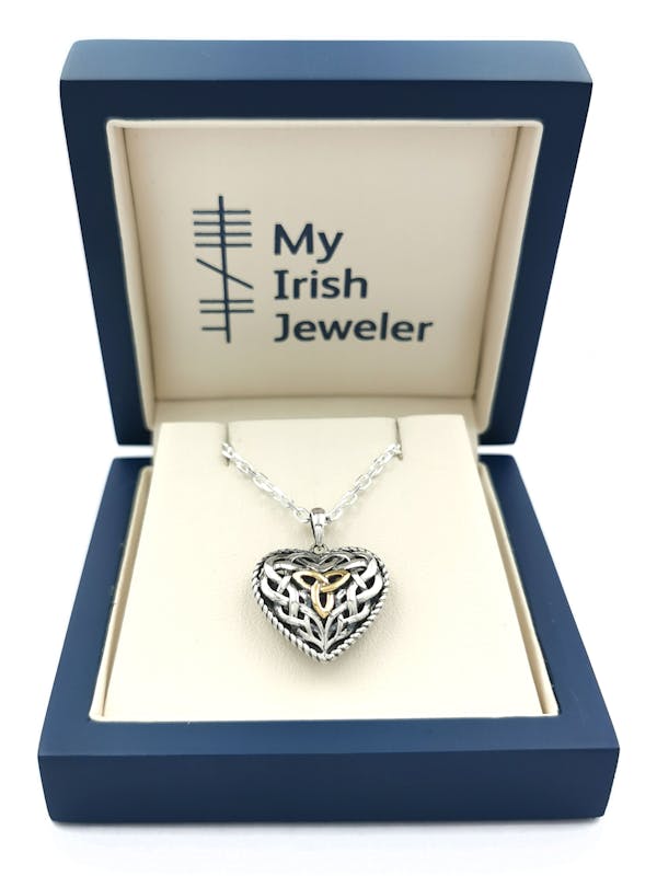 Womens Oxidized Sterling Silver Trinity Knot Gift Set. In Luxury Packaging.