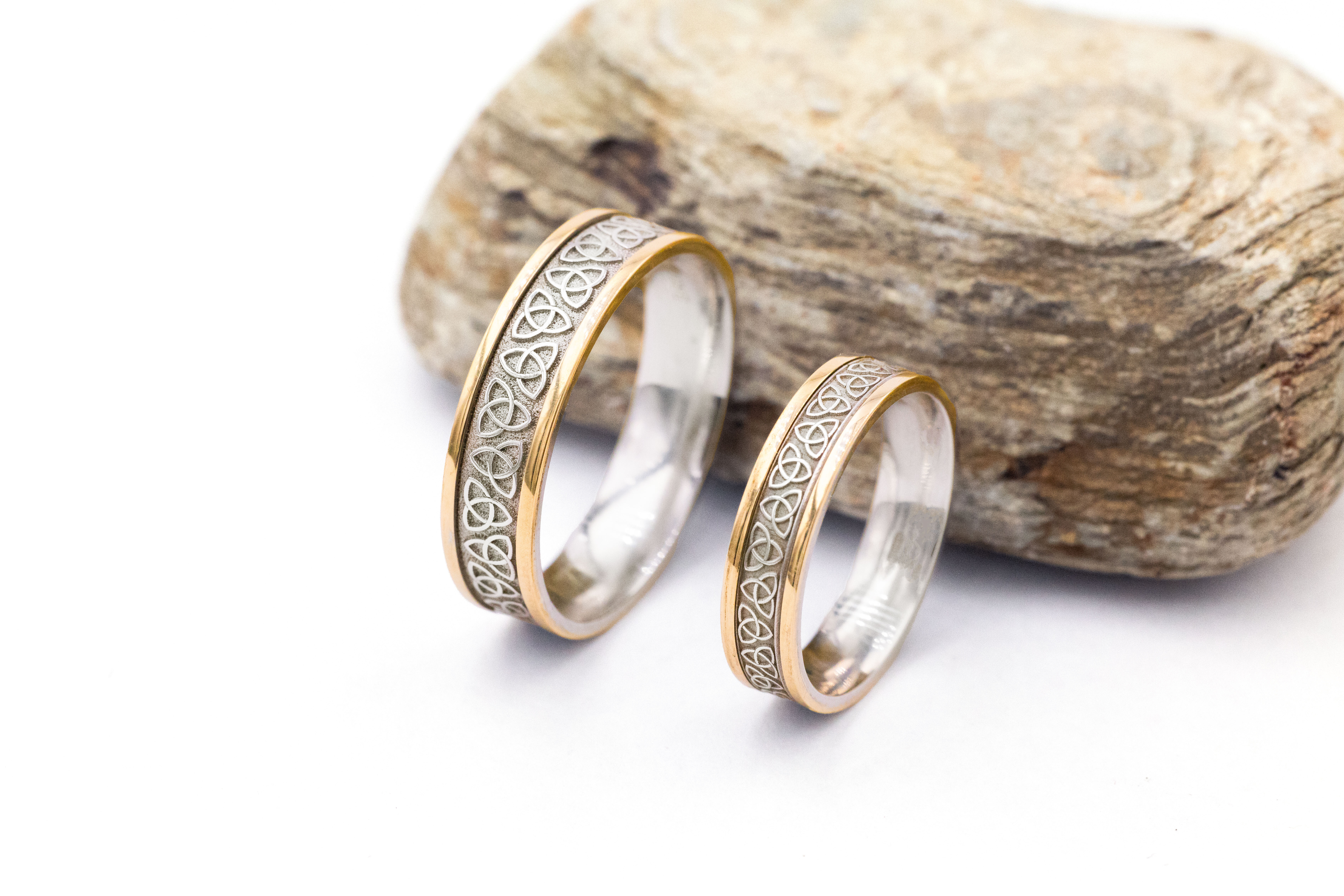 Womens Sterling Silver & 10K Yellow Gold Trinity Knot Ring