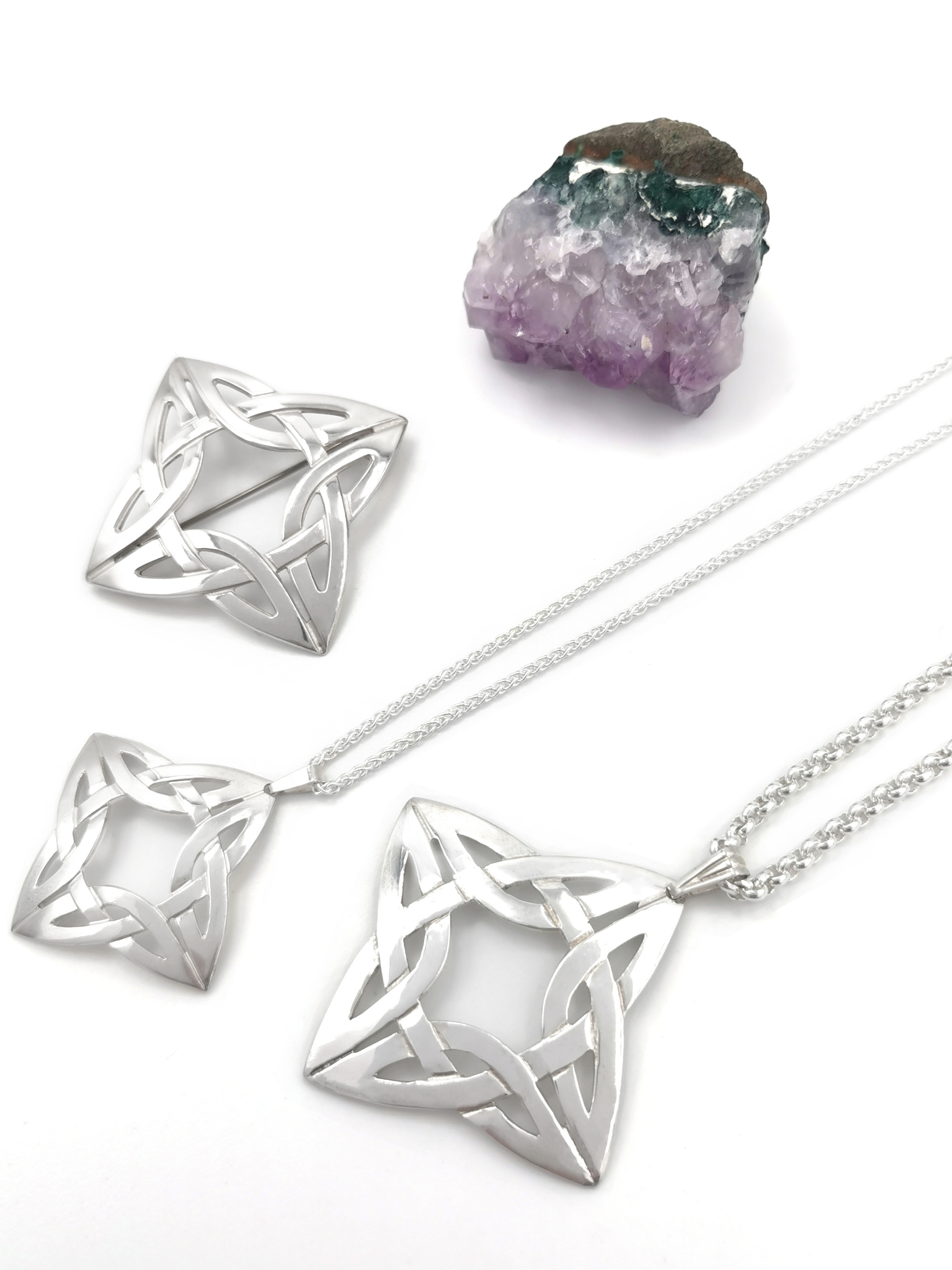 Irish Sterling Silver Celtic Knot Necklace For Women