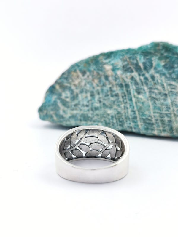 Real Sterling Silver Tree of Life Ring For Women. Picture Of The Back.