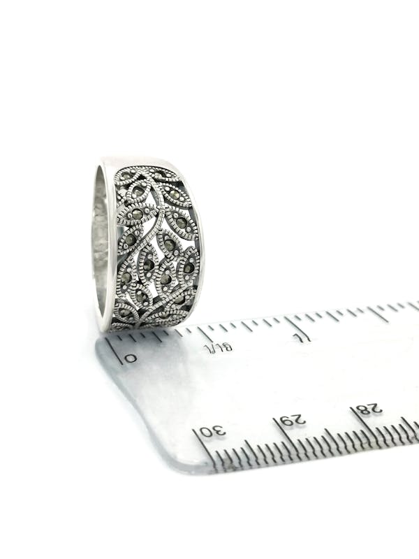 Irish Sterling Silver Tree of Life Ring For Women. Picture For Scale.