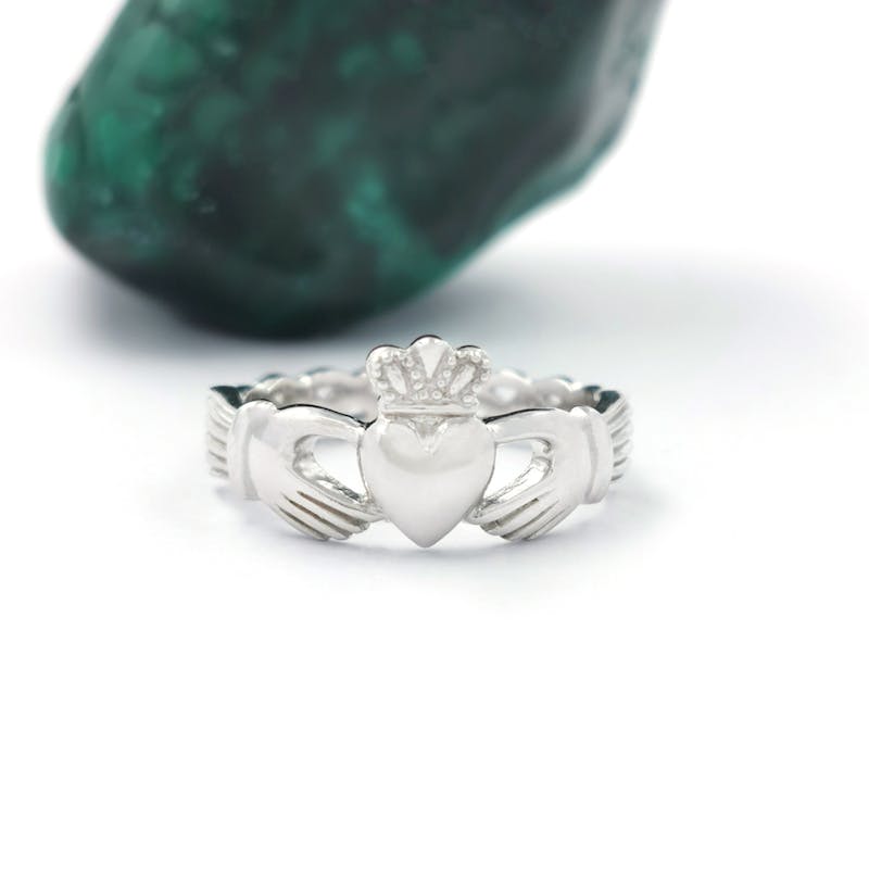 Sterling Silver Celtic Weave Claddagh Ring