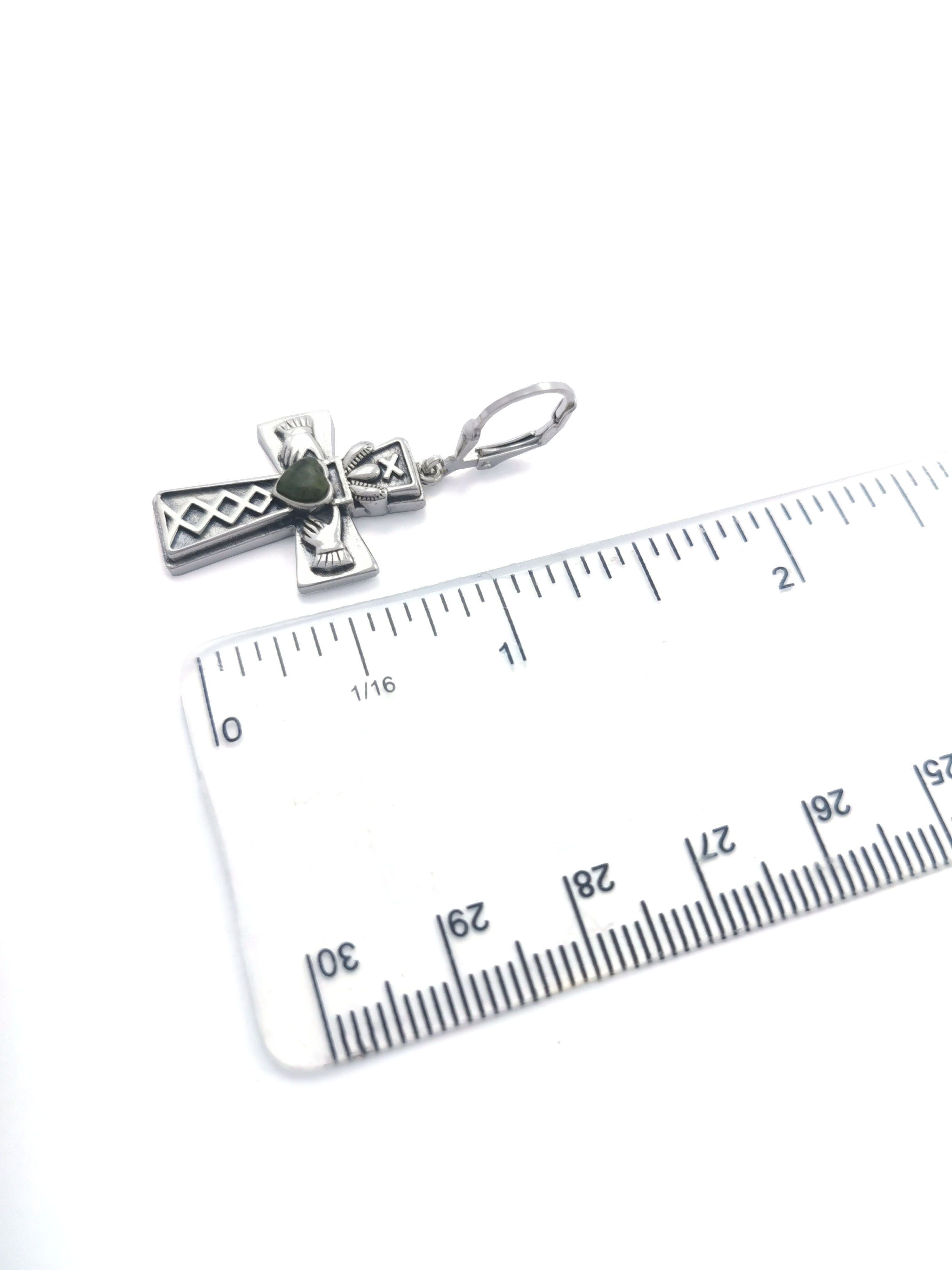 Irish Sterling Silver Claddagh Earrings For Women. Picture For Scale.
