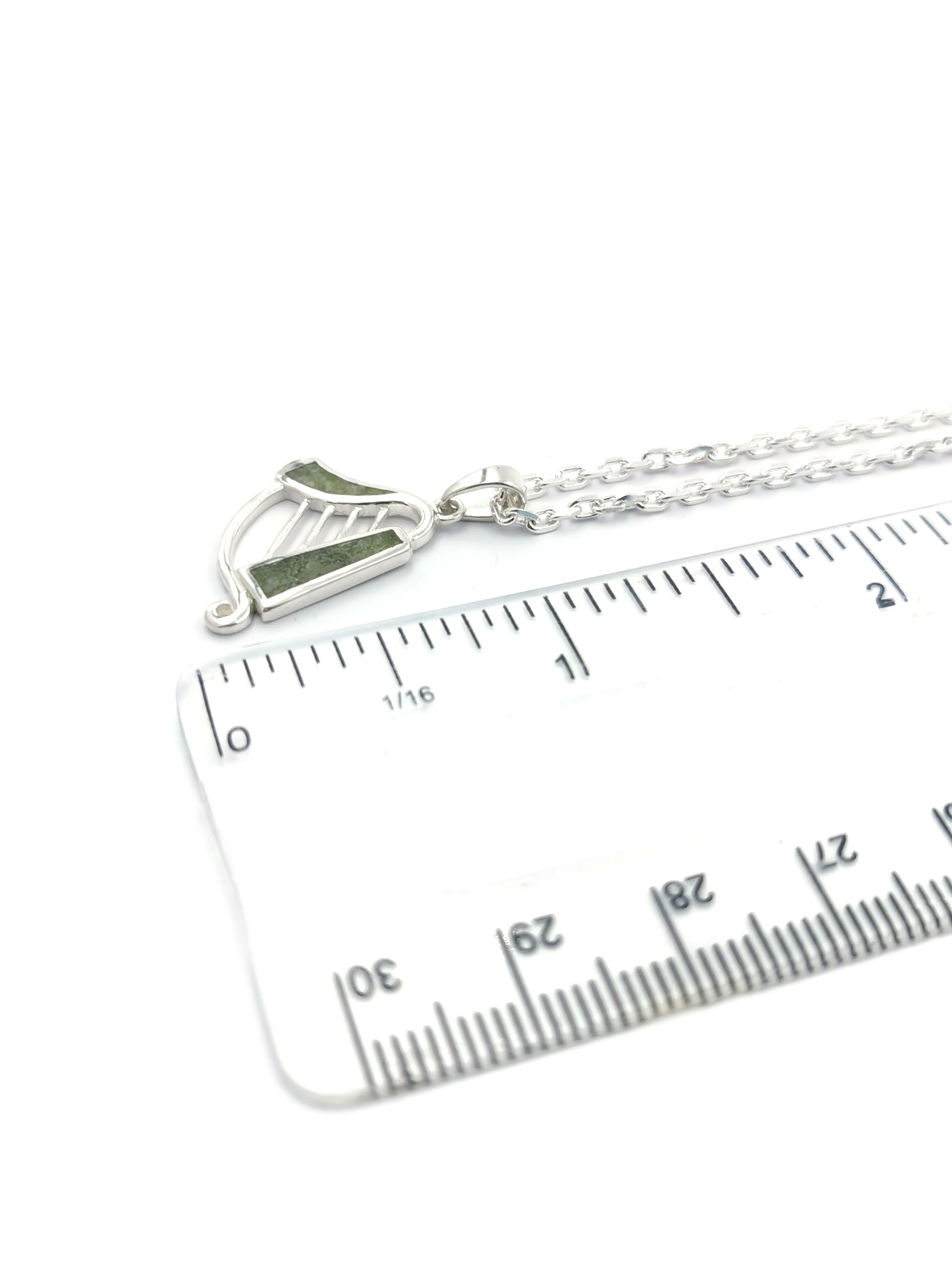 Womens Sterling Silver Irish Harp Gift Set. Picture For Scale.