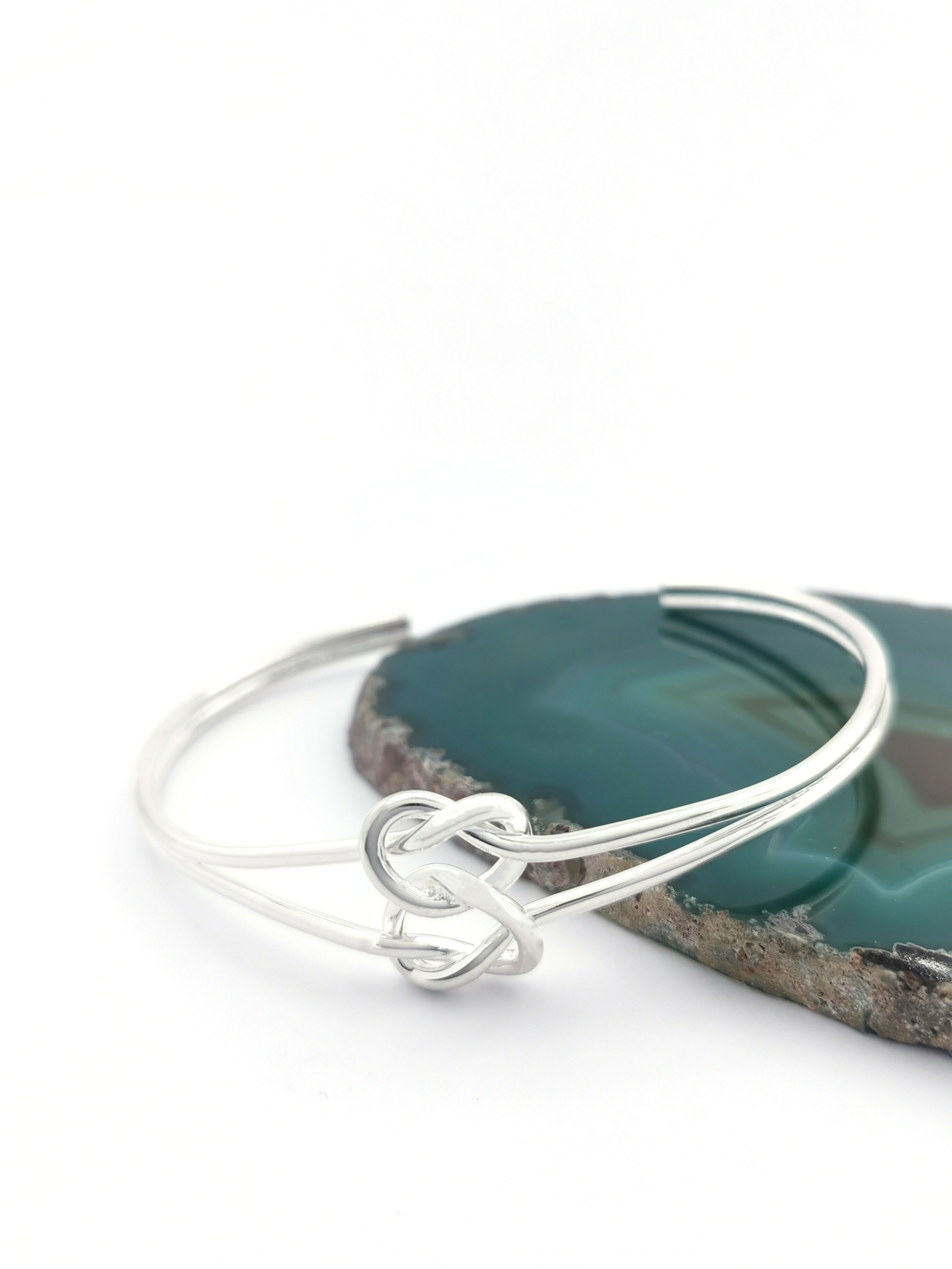 Sterling Silver Heritage Celtic Love Knot Bangle From Ireland