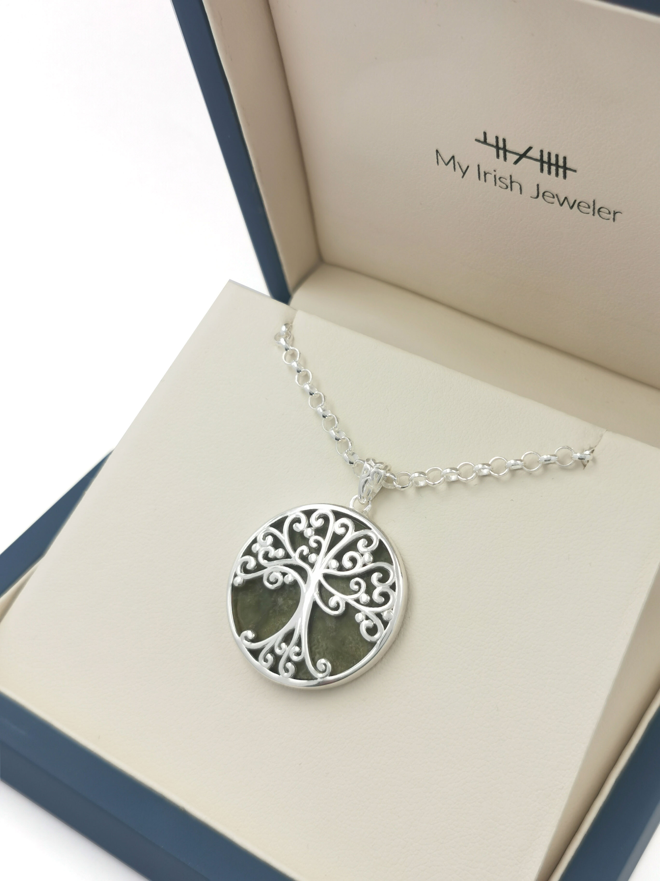 Attractive Sterling Silver Connemara Marble Gift Set For Women. In Luxury Packaging.