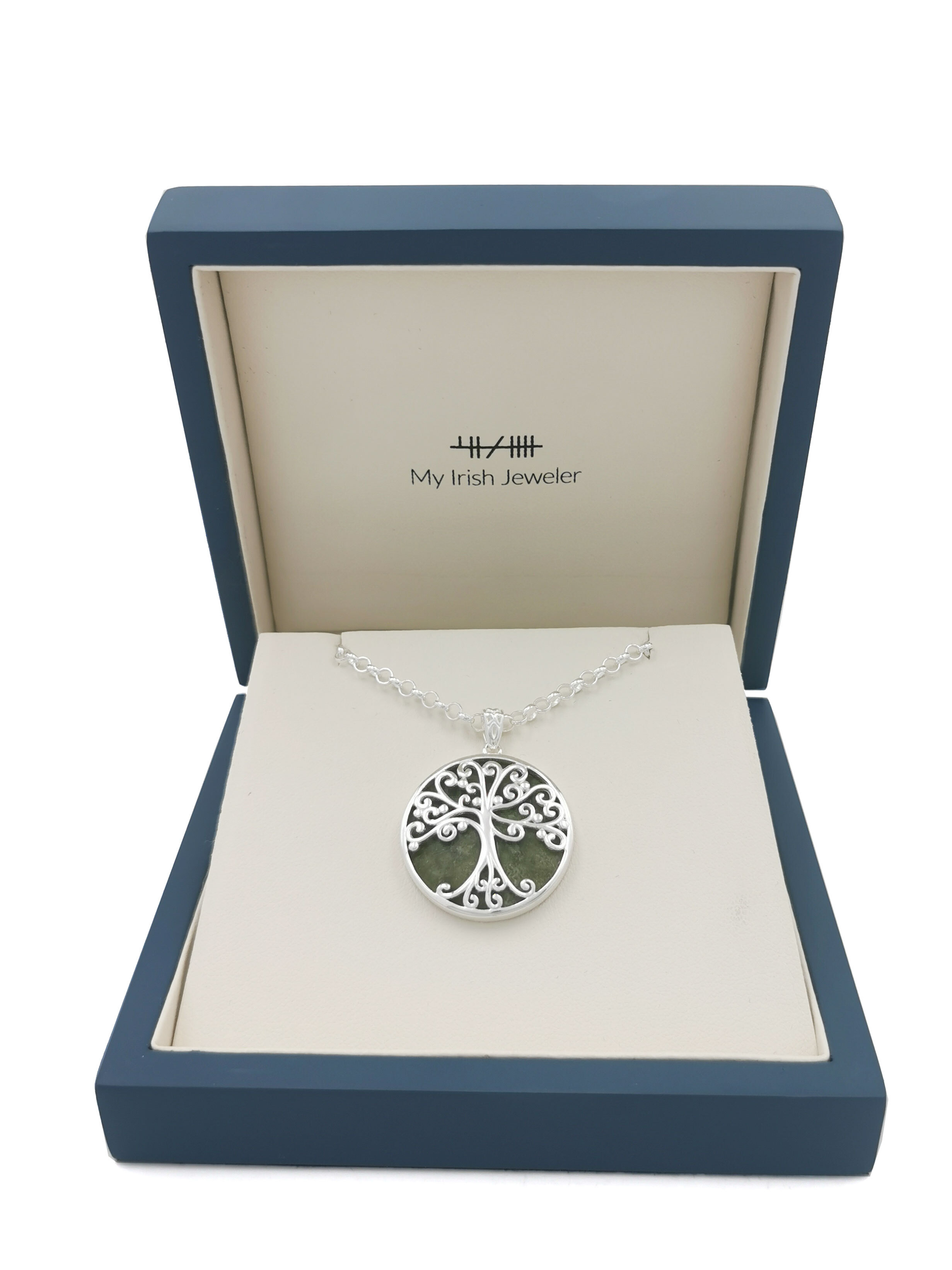 Womens Irish Sterling Silver Connemara Marble Gift Set. In Luxury Packaging.