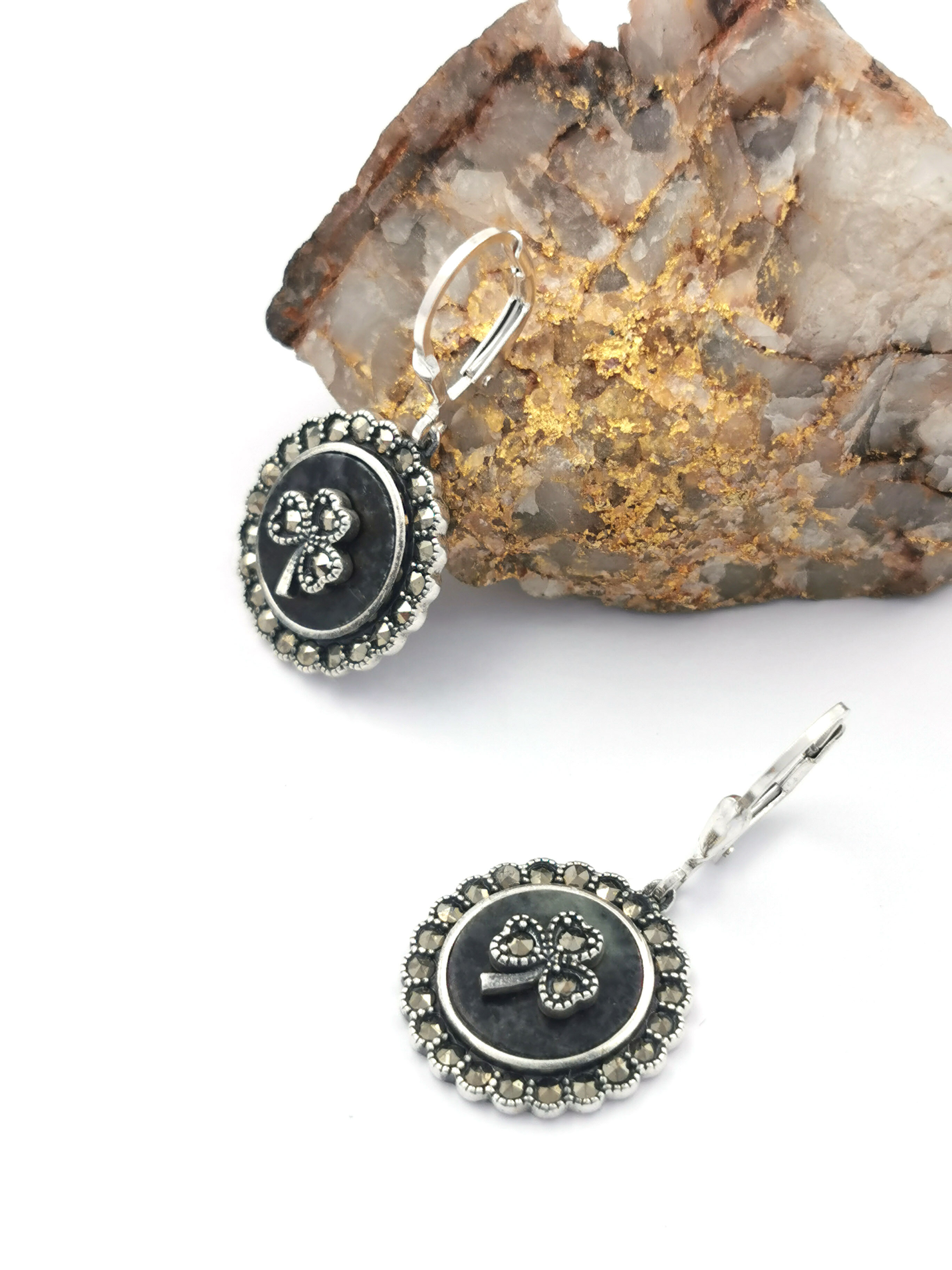 Womens Sterling Silver Shamrock Gift Set