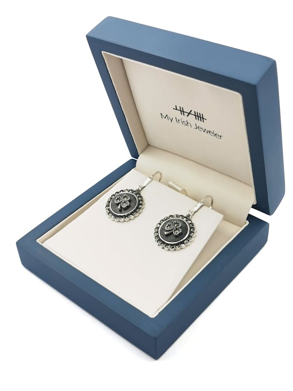 Real Sterling Silver Shamrock Gift Set For Women. In Luxury Packaging.